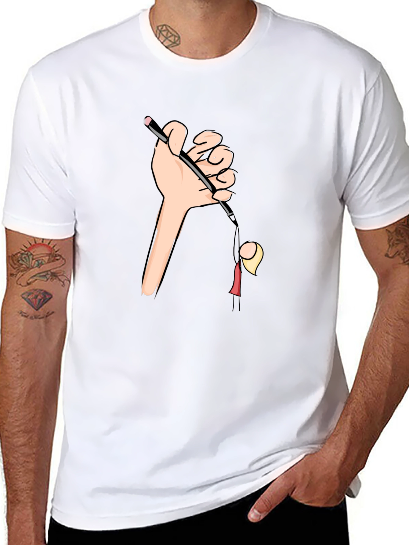 Camiseta Negra Estampada: Humor Gráfico