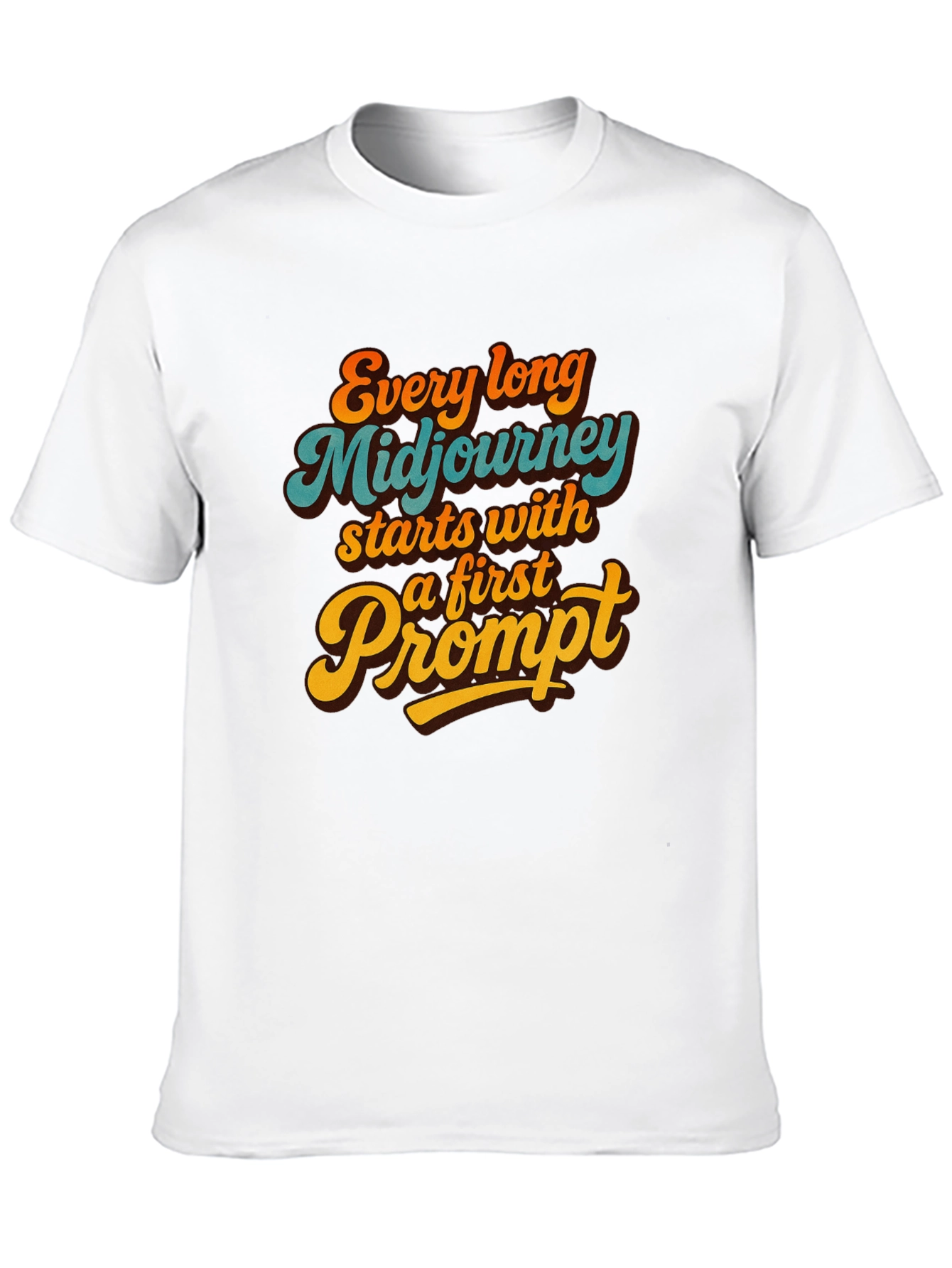 Camiseta Negra Estampada: Aventura Midjourney