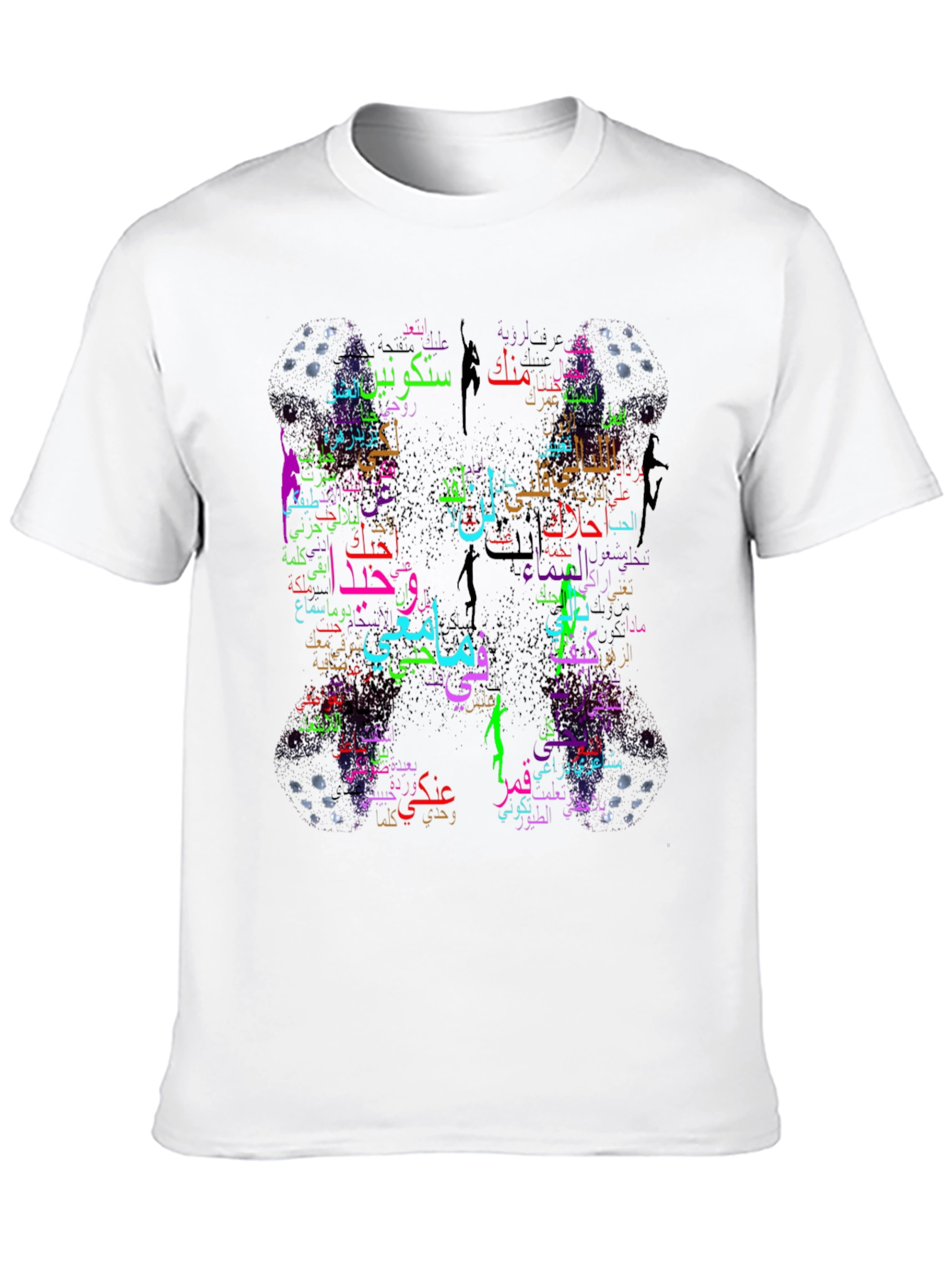 Camiseta Negra con Diseño Árabe Abstracto
