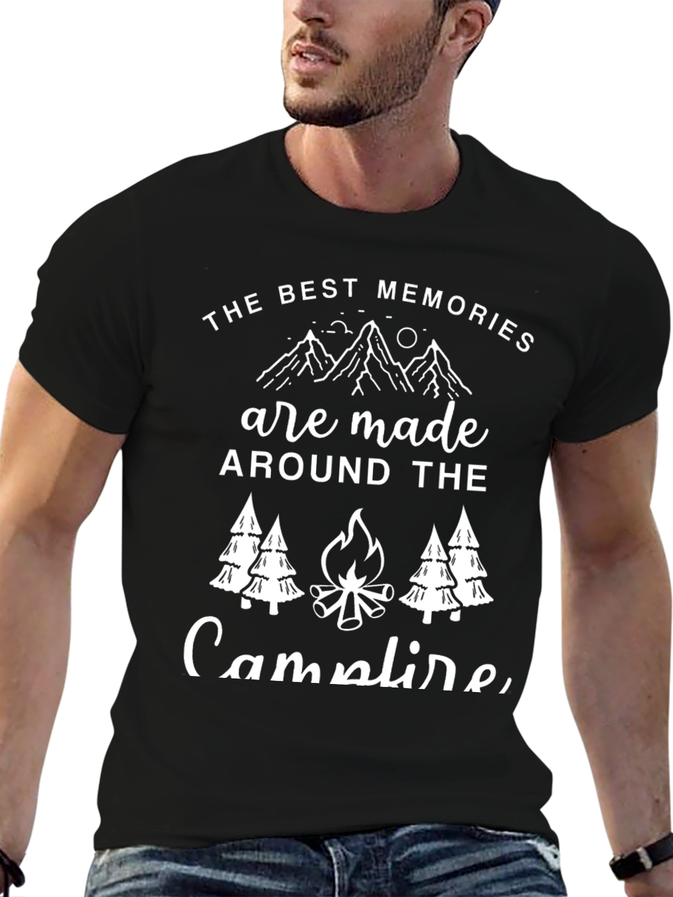 Camiseta Negra Los Mejores Recuerdos en la Fogata