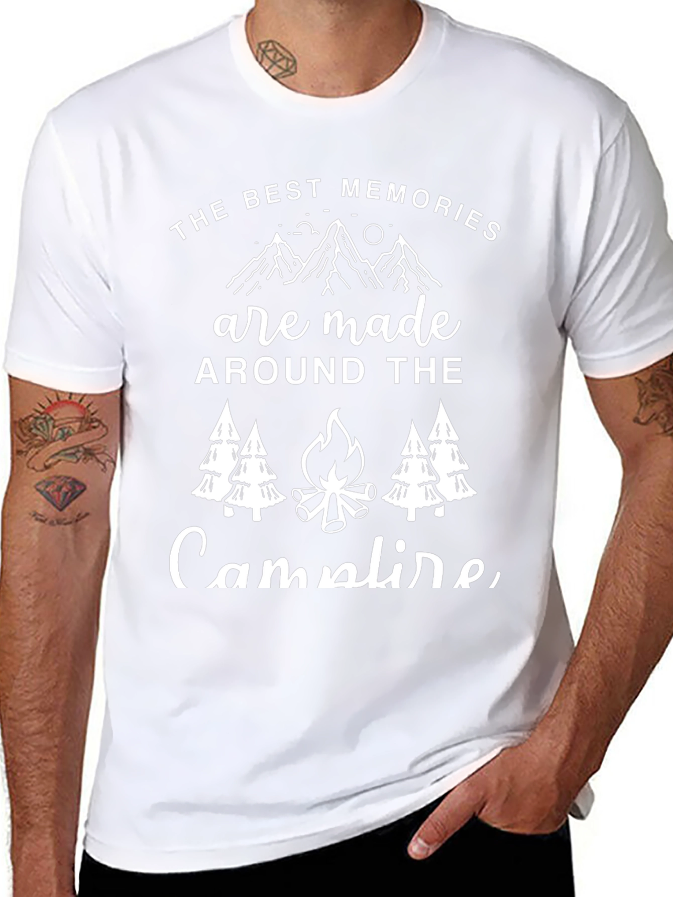 Camiseta Negra Los Mejores Recuerdos en la Fogata