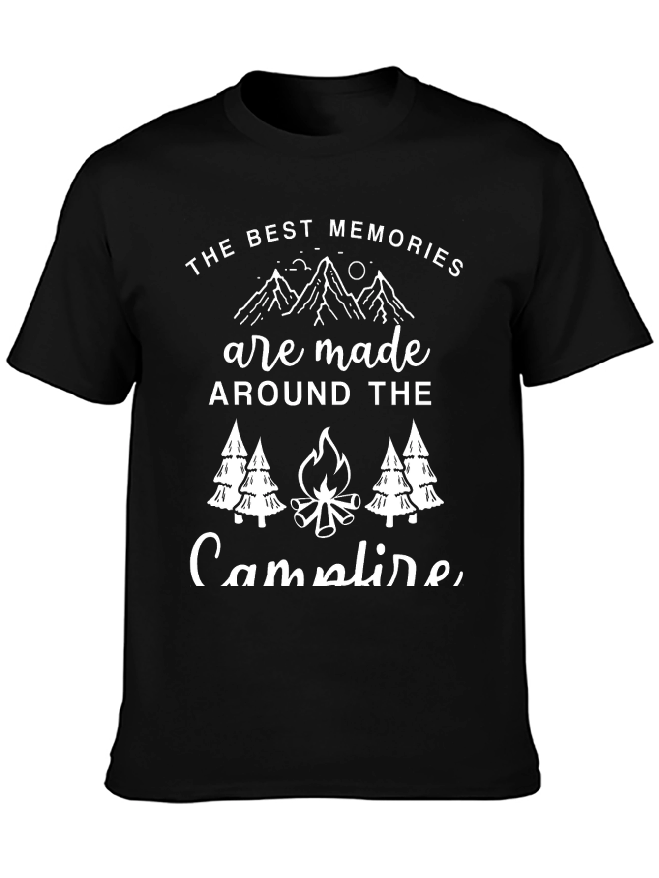 Camiseta Negra Los Mejores Recuerdos en la Fogata