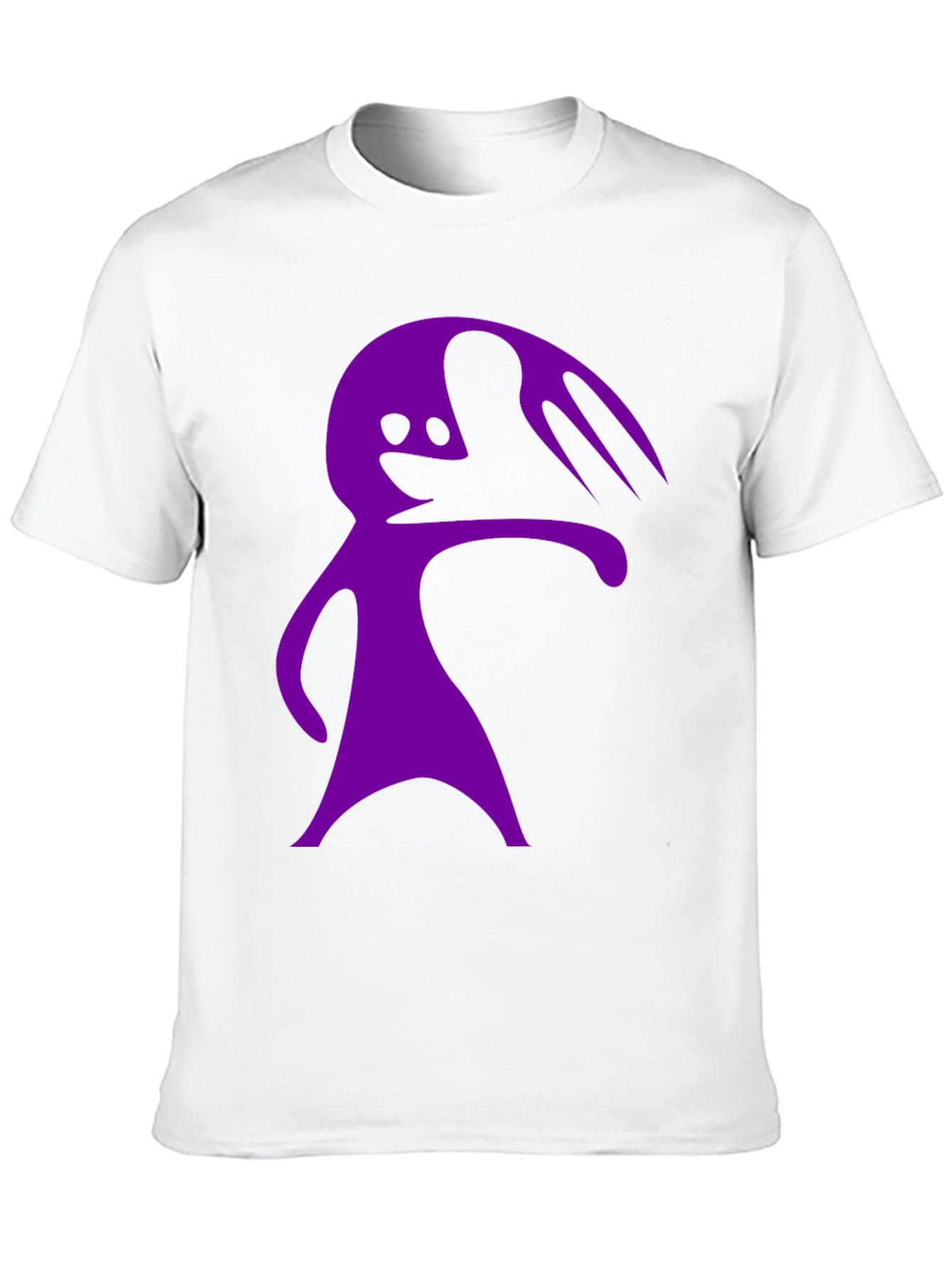 Camiseta Negra con Diseño Abstracto Morado