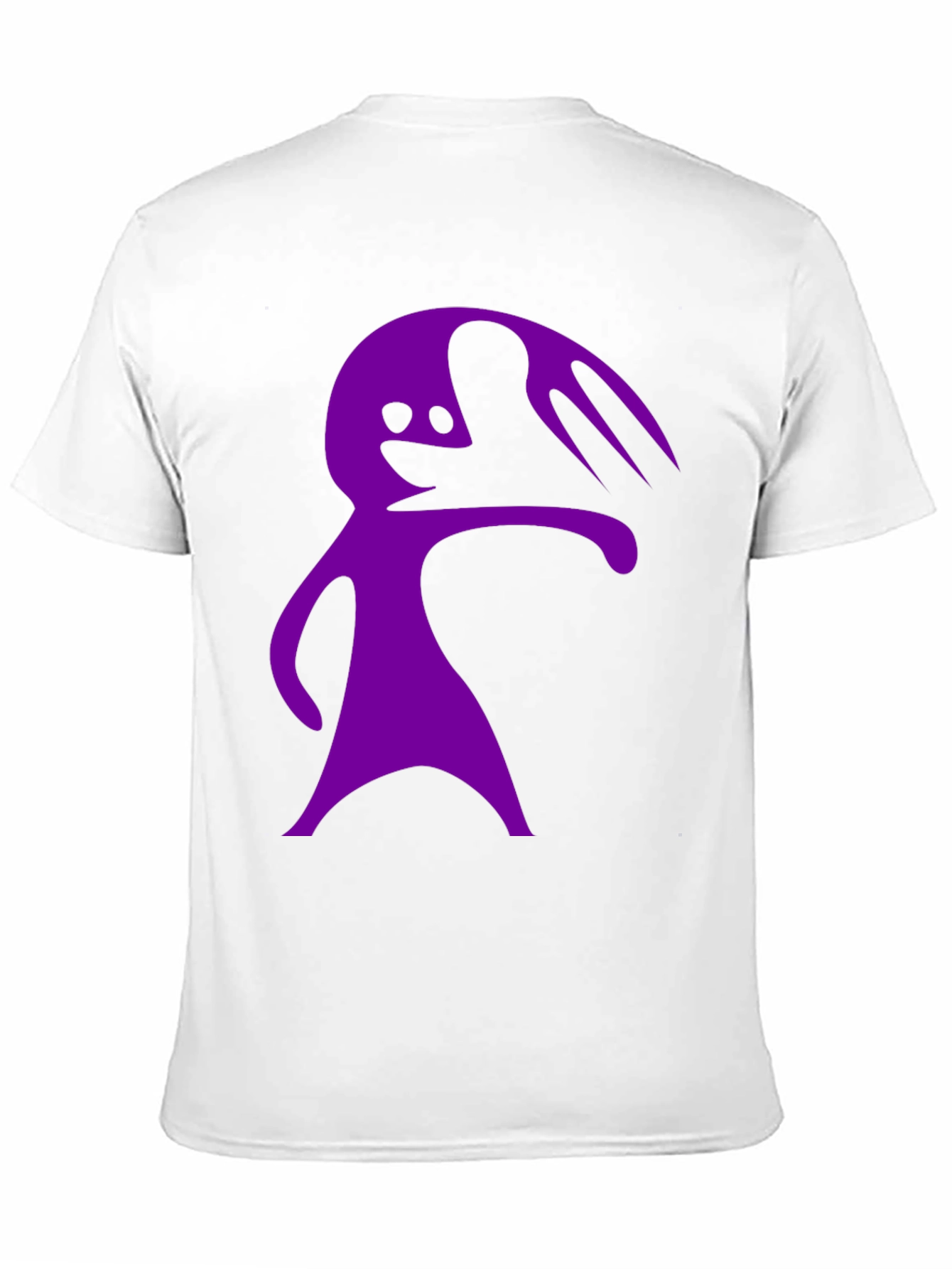 Camiseta Negra con Diseño Abstracto Morado