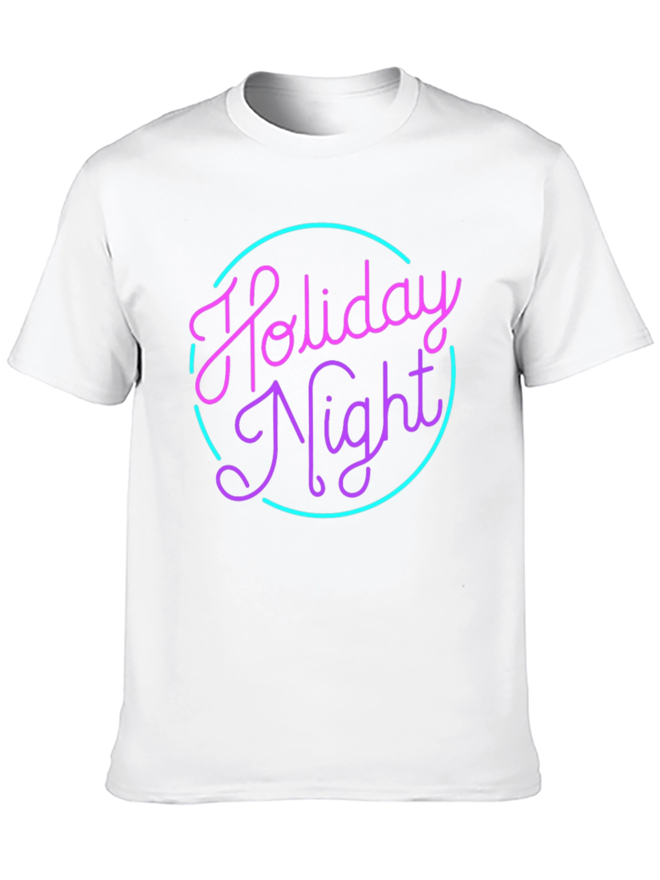Camiseta Negra Holiday Night Neón