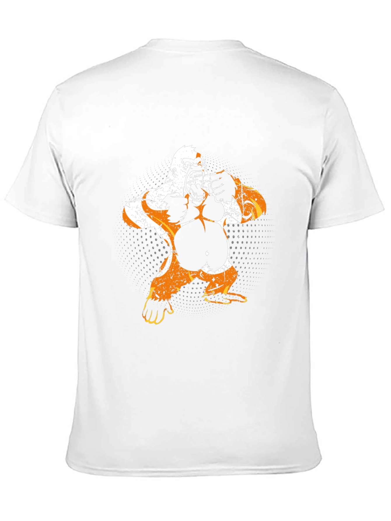 Camiseta Negra Estampado Gorila Retro para Hombre