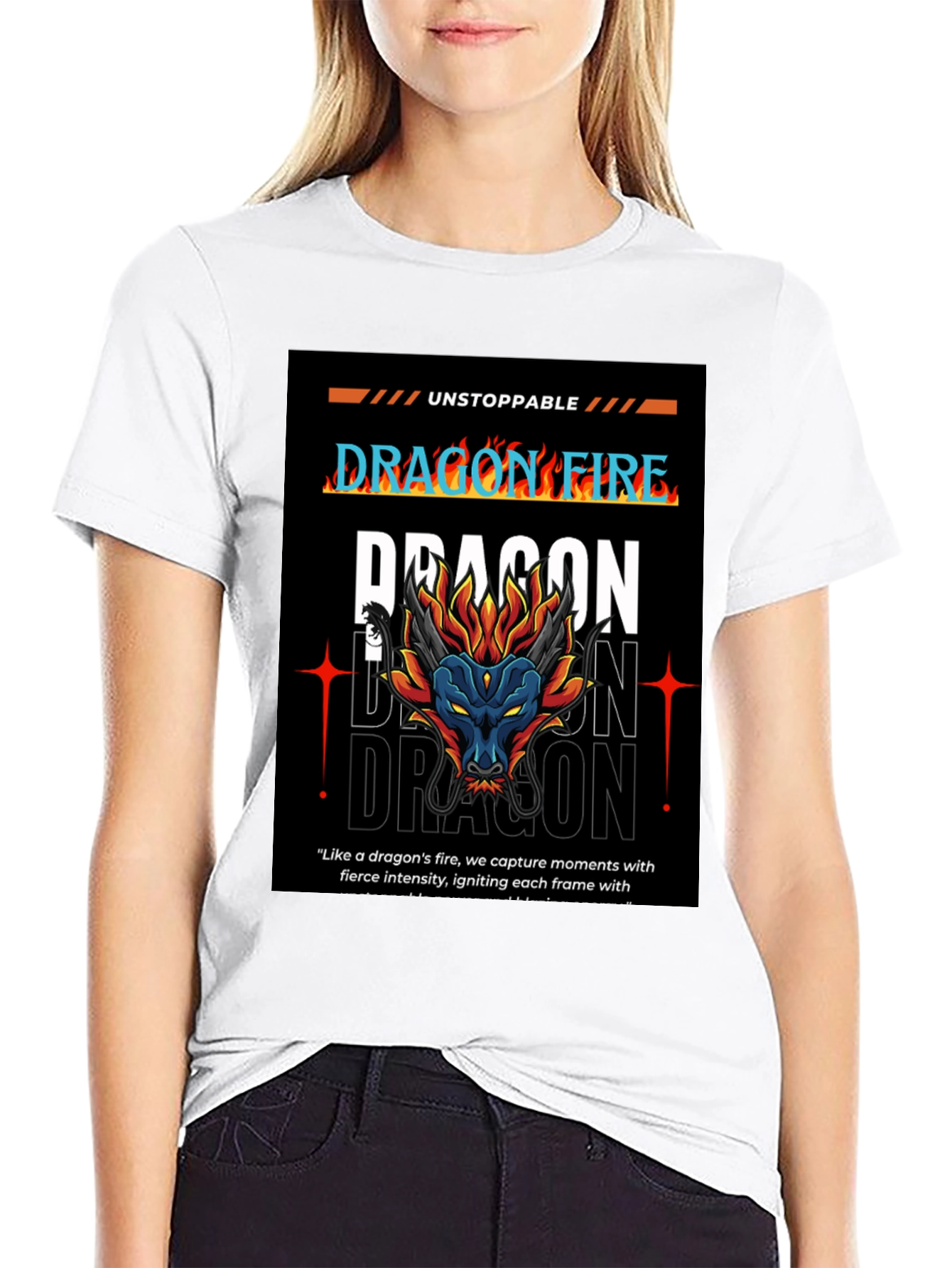 Camiseta Negra Dragón de Fuego - Estilo Urbano