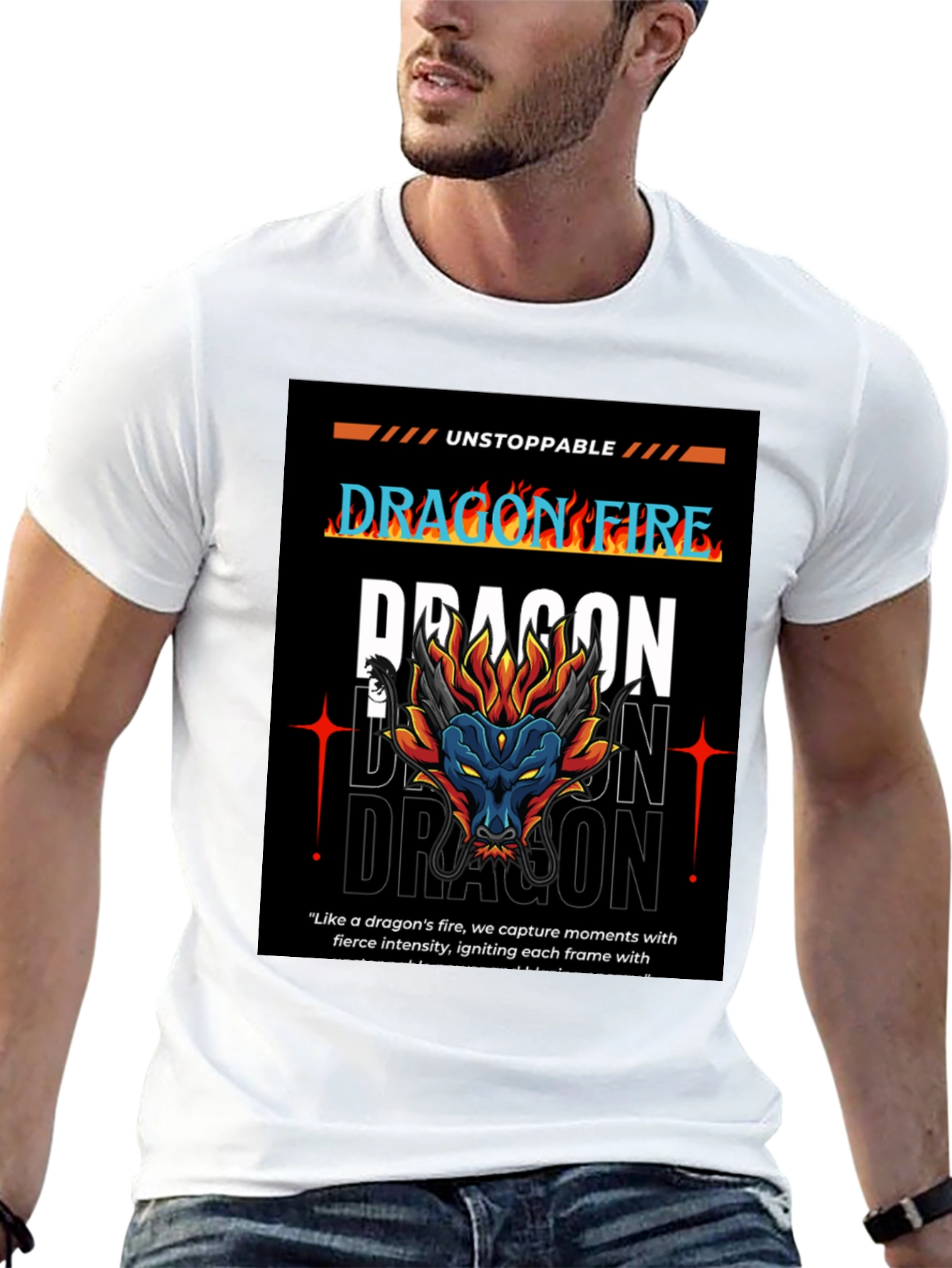 Camiseta Negra Dragón de Fuego - Estilo Urbano