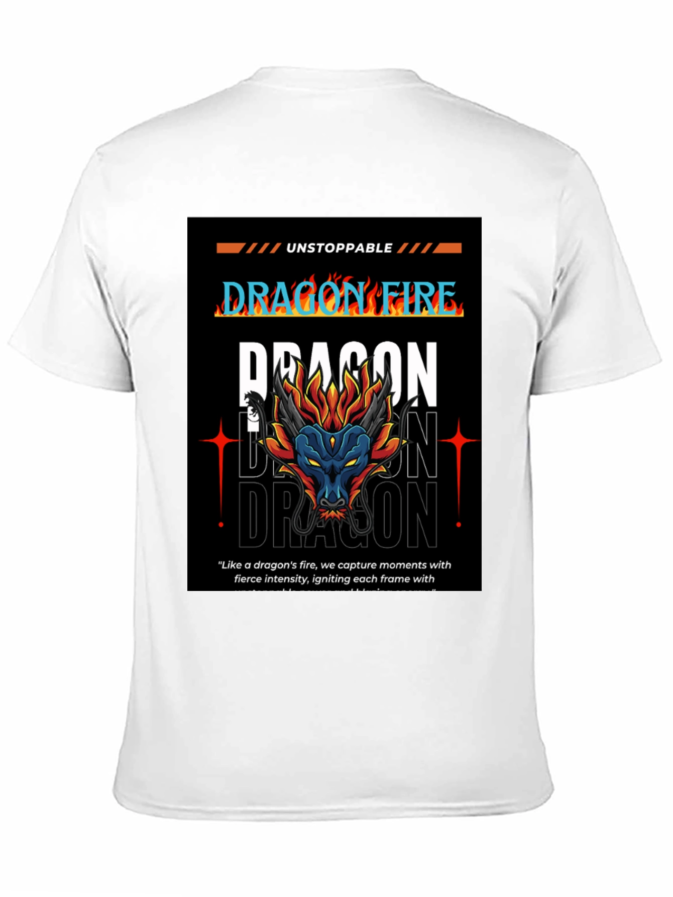 Camiseta Negra Dragón de Fuego - Estilo Urbano