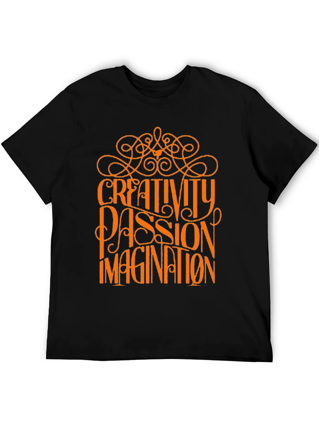 Camiseta Negra con Diseño Creatividad Pasión e Imaginación
