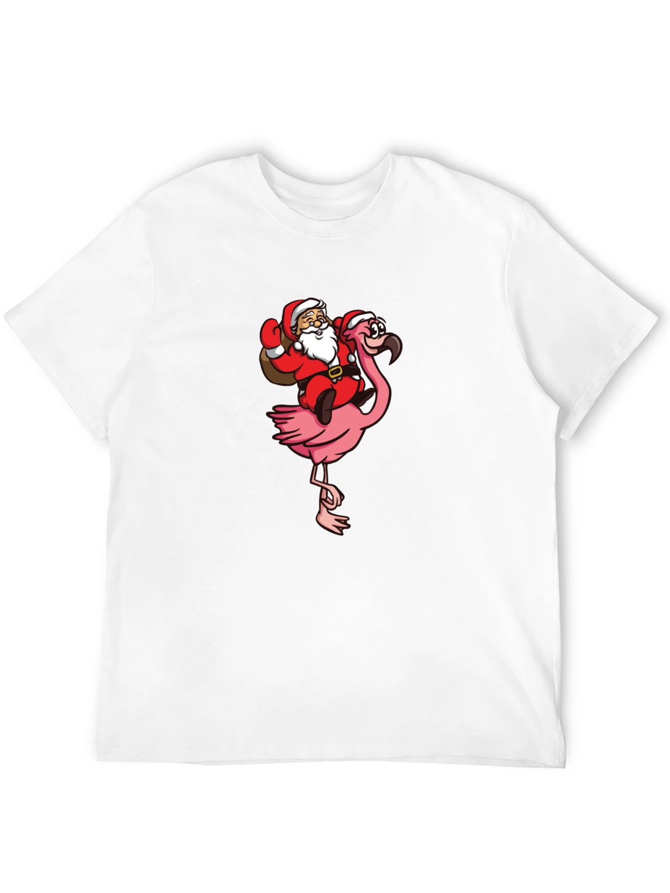 Camiseta Negra con Papá Noel en Flamenco