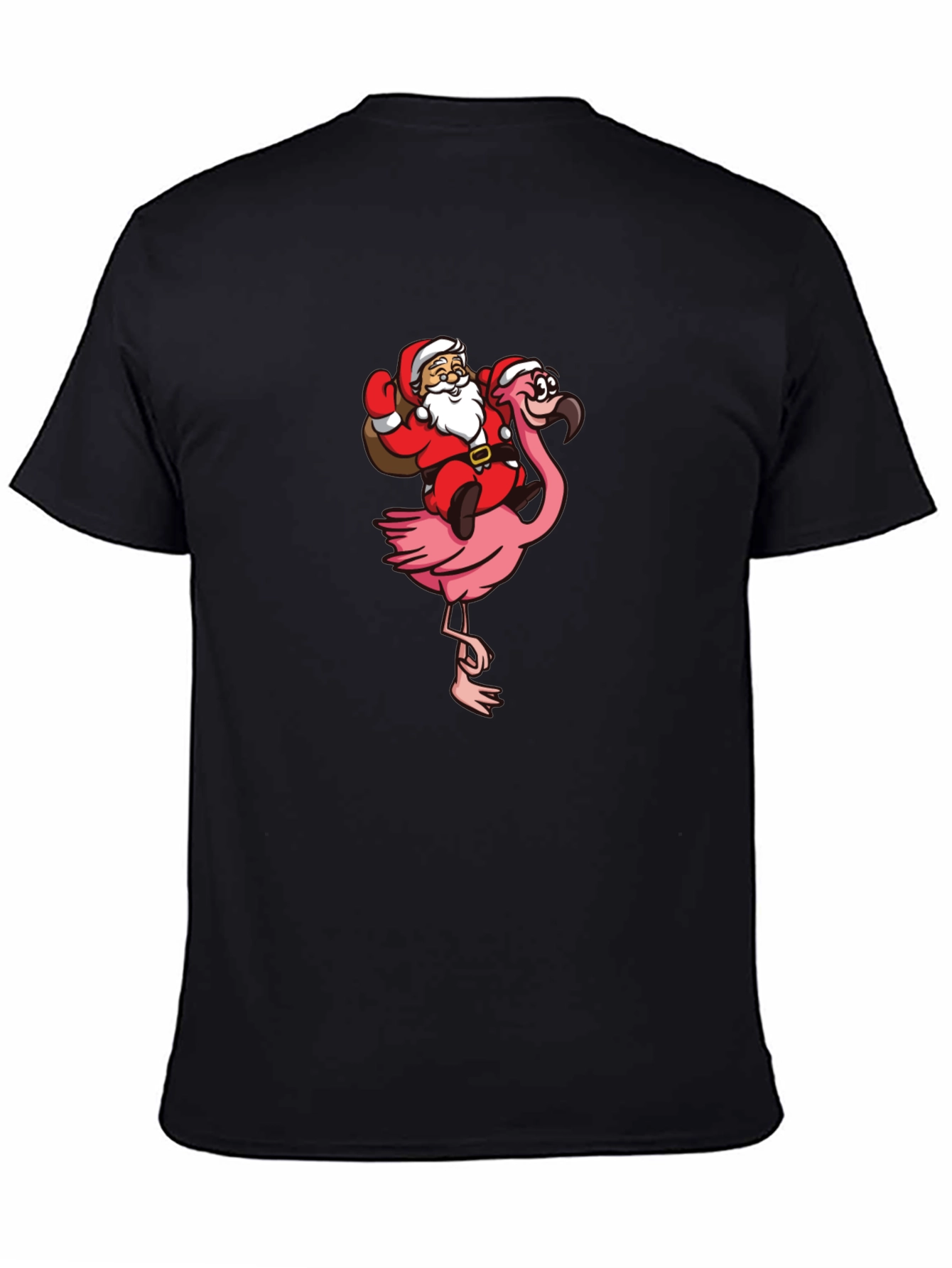 Camiseta Negra con Papá Noel en Flamenco