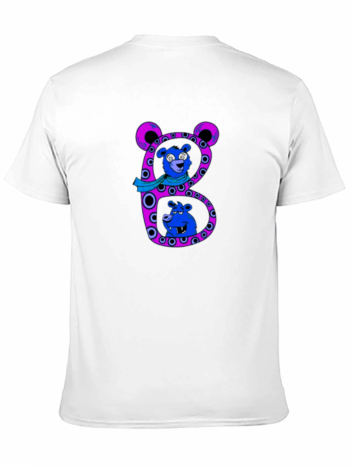 Camiseta Negra con Diseño de Oso Letra B