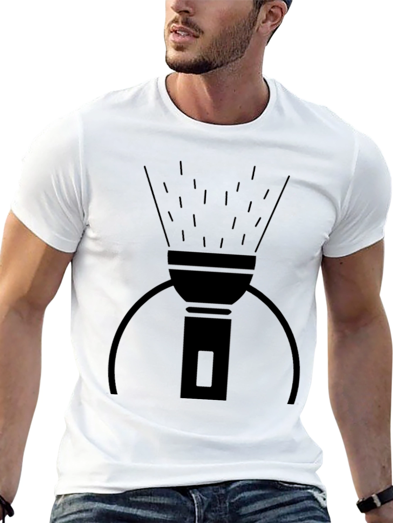 Camiseta Negra con Diseño de Linterna