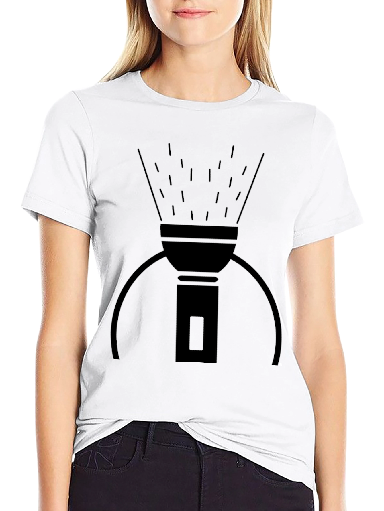 Camiseta Negra con Diseño de Linterna