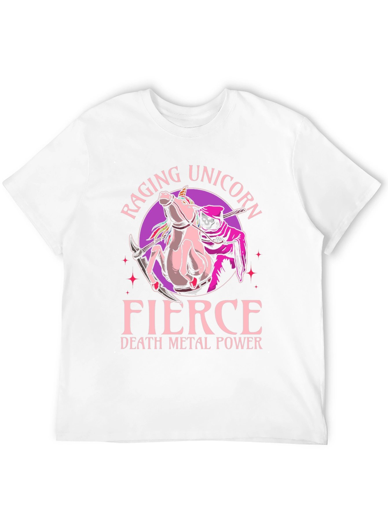 Camiseta Negra Raging Unicorn Fierce