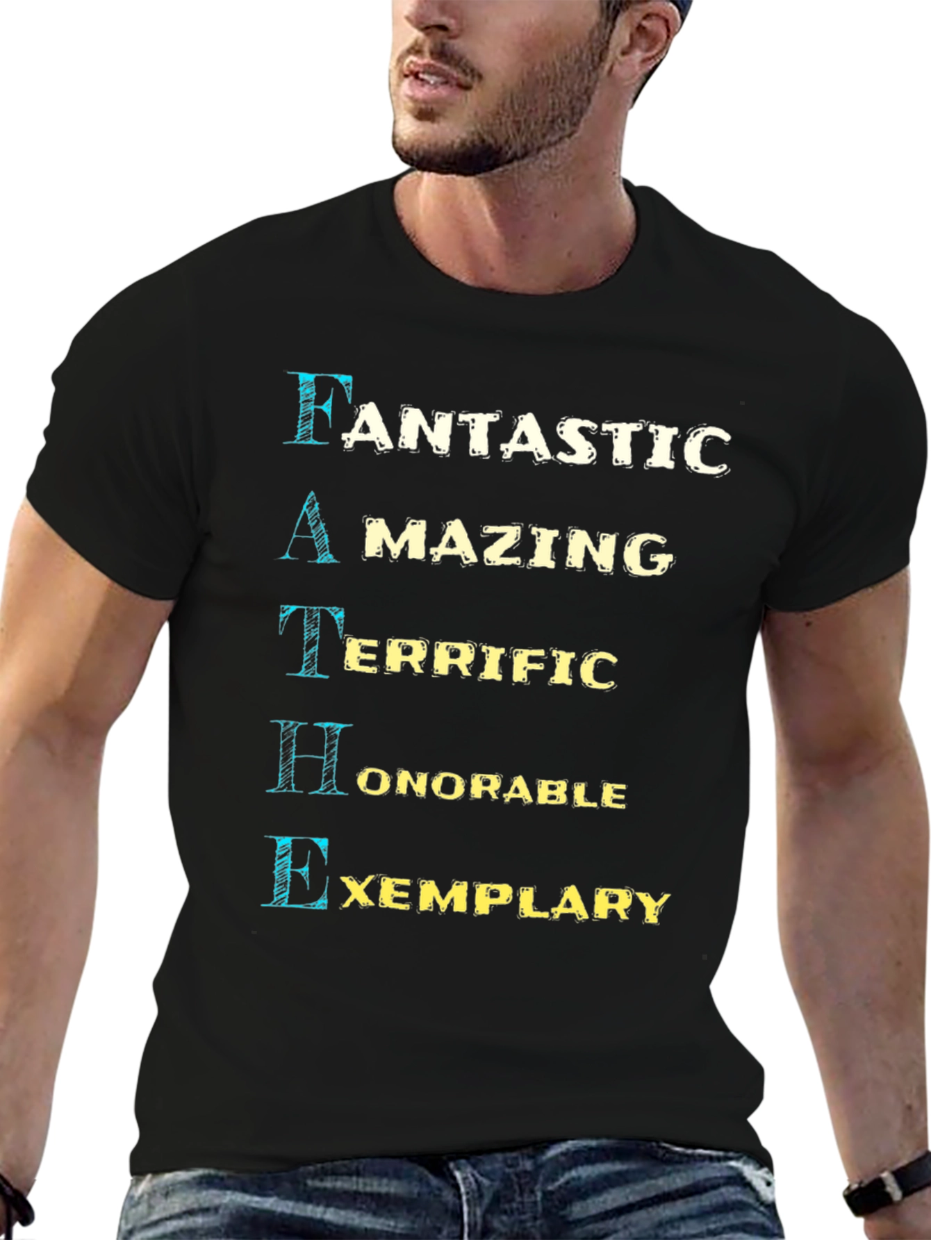 Camiseta Negra de Padre: Fantástico Asombroso y Ejemplar