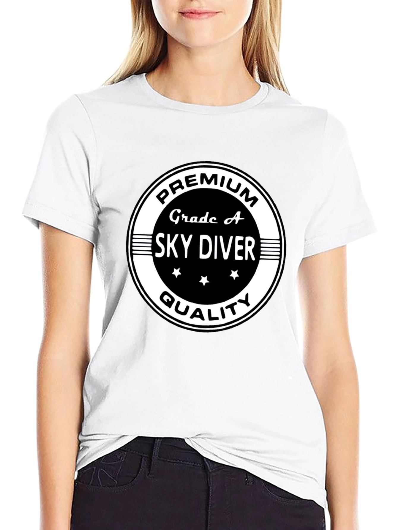 Camiseta Negra Premium Sky Diver Calidad