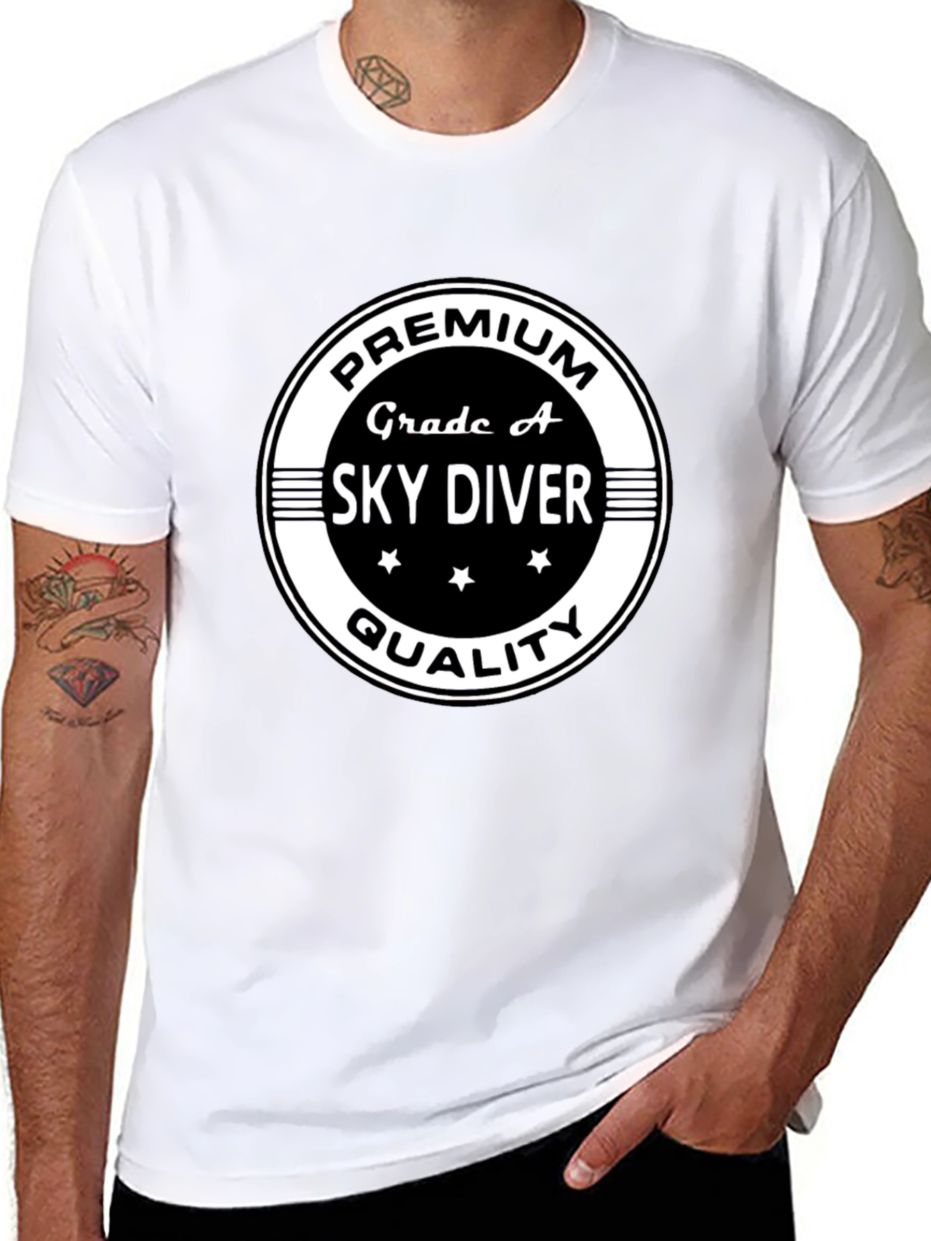 Camiseta Negra Premium Sky Diver Calidad