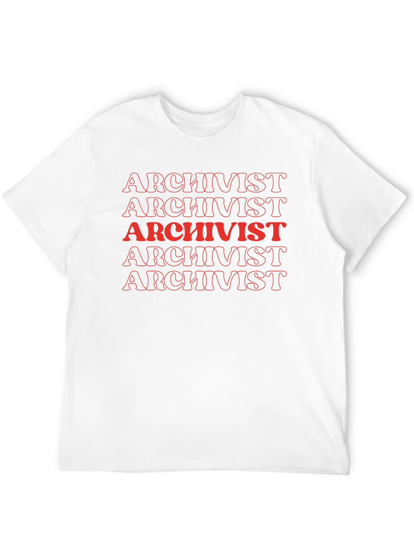 Camiseta Archivista Roja y Negra para Hombre