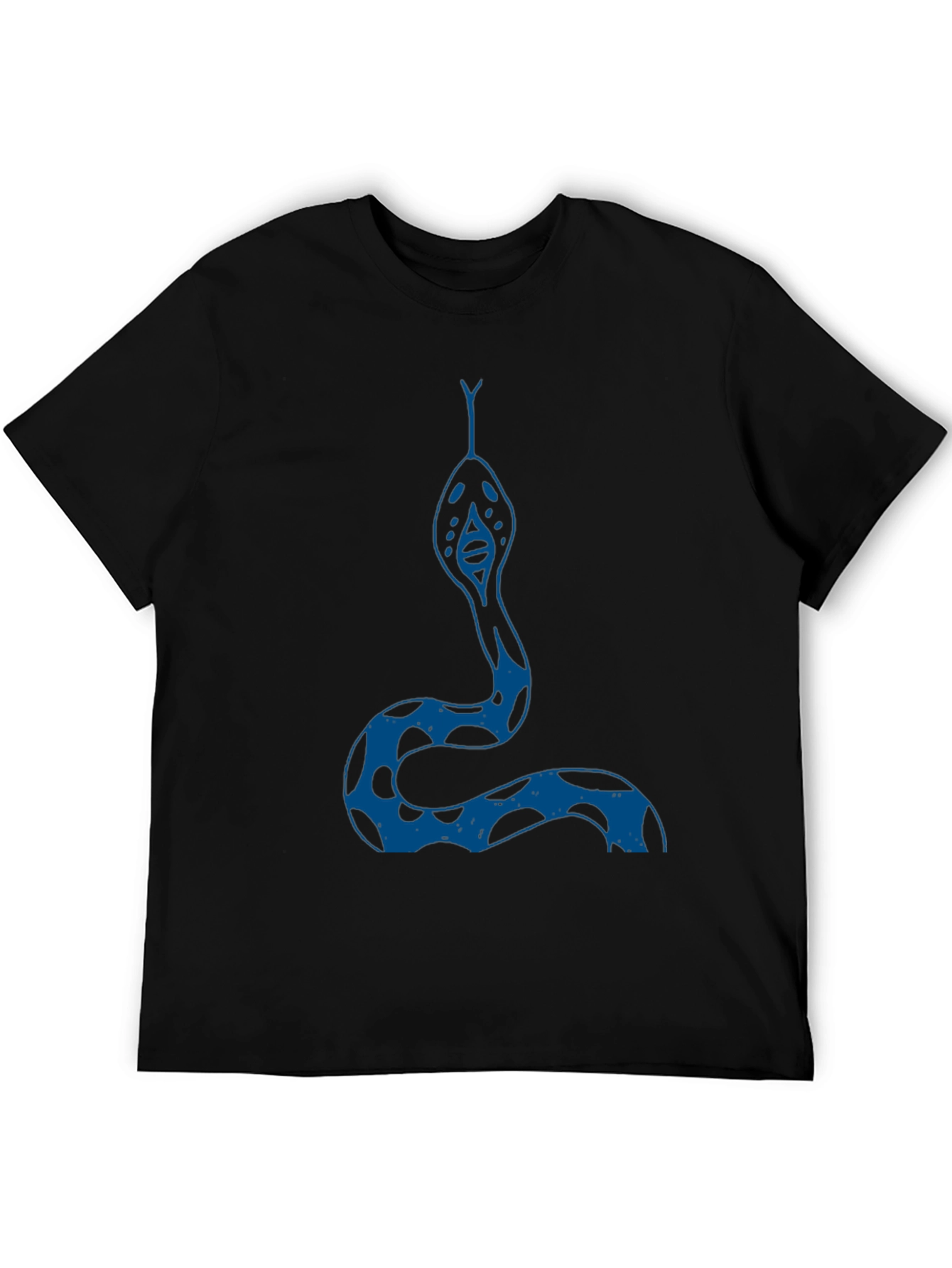 Camiseta Negra con Diseño de Serpiente Azul