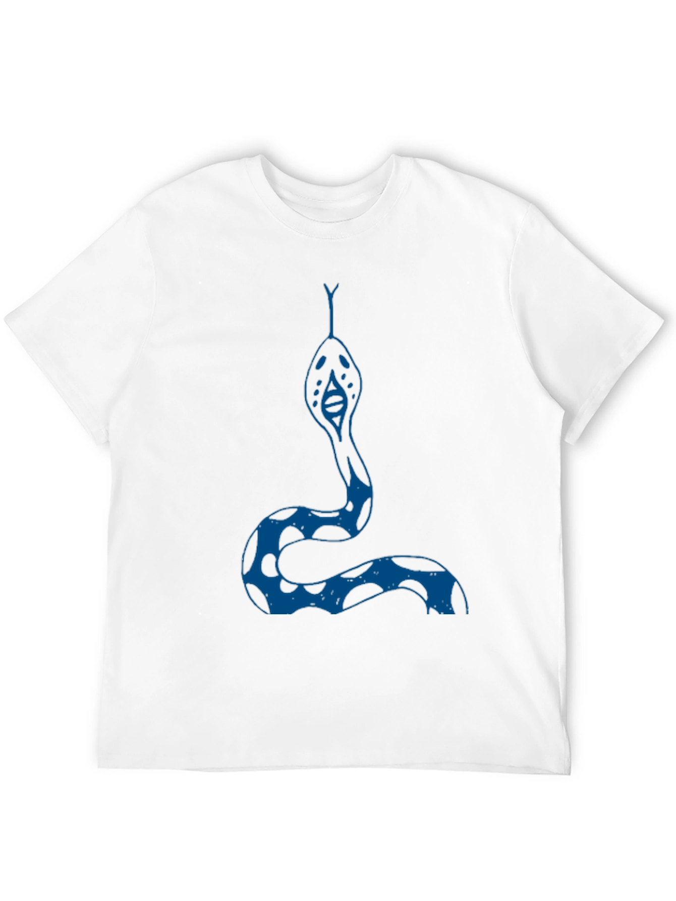 Camiseta Negra con Diseño de Serpiente Azul