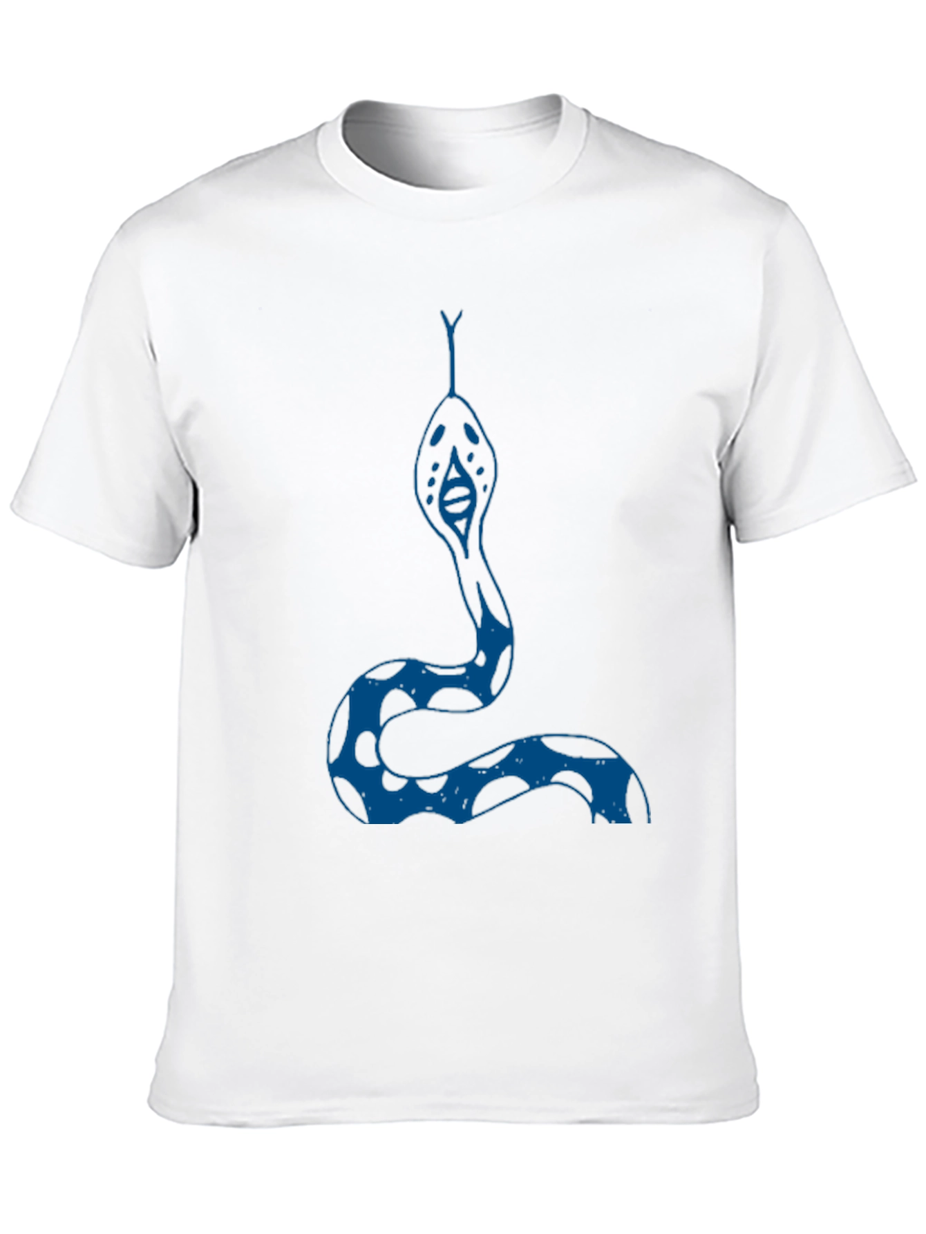 Camiseta Negra con Diseño de Serpiente Azul
