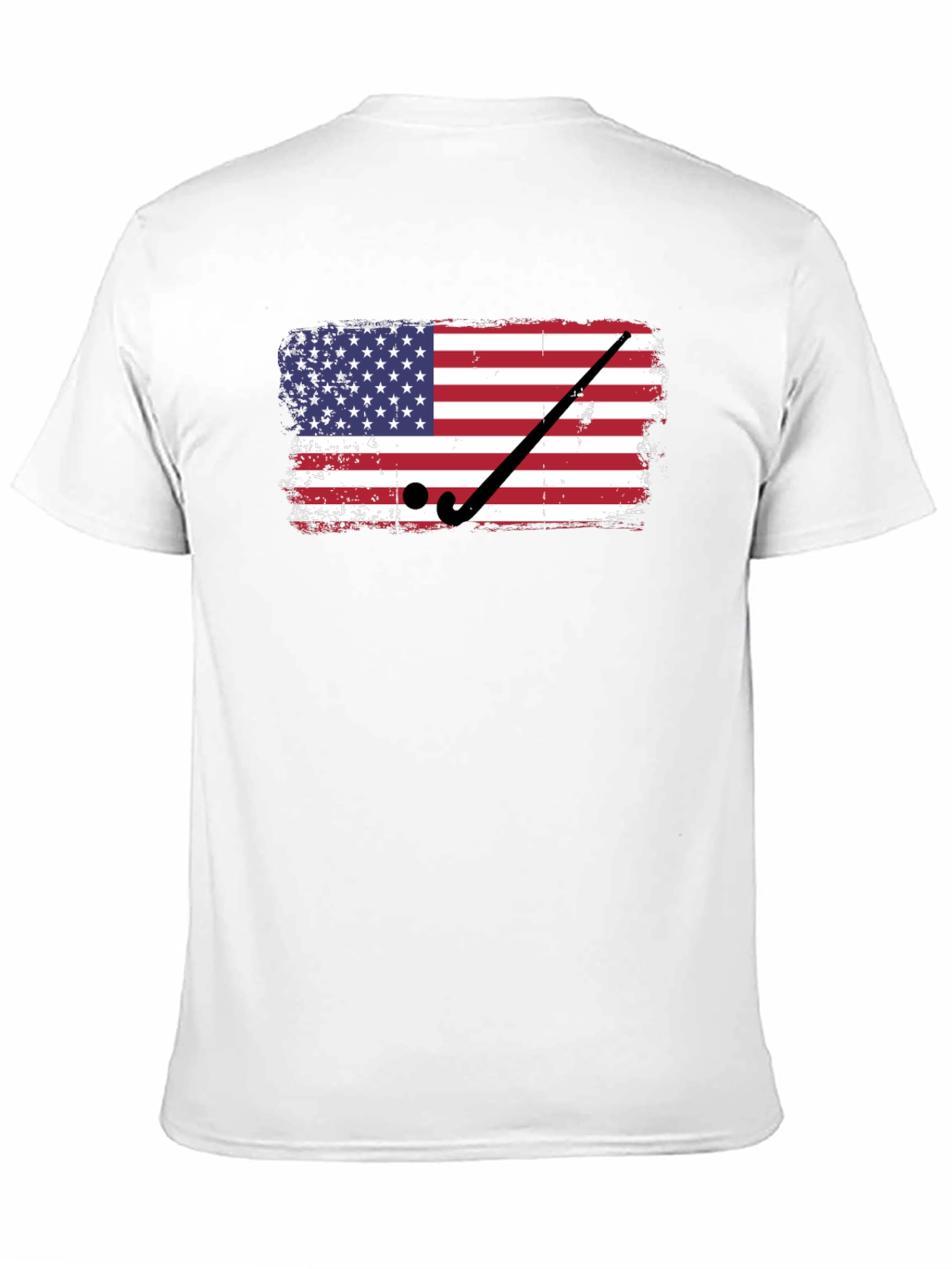 Camiseta Negra con Diseño de Bandera USA Hockey