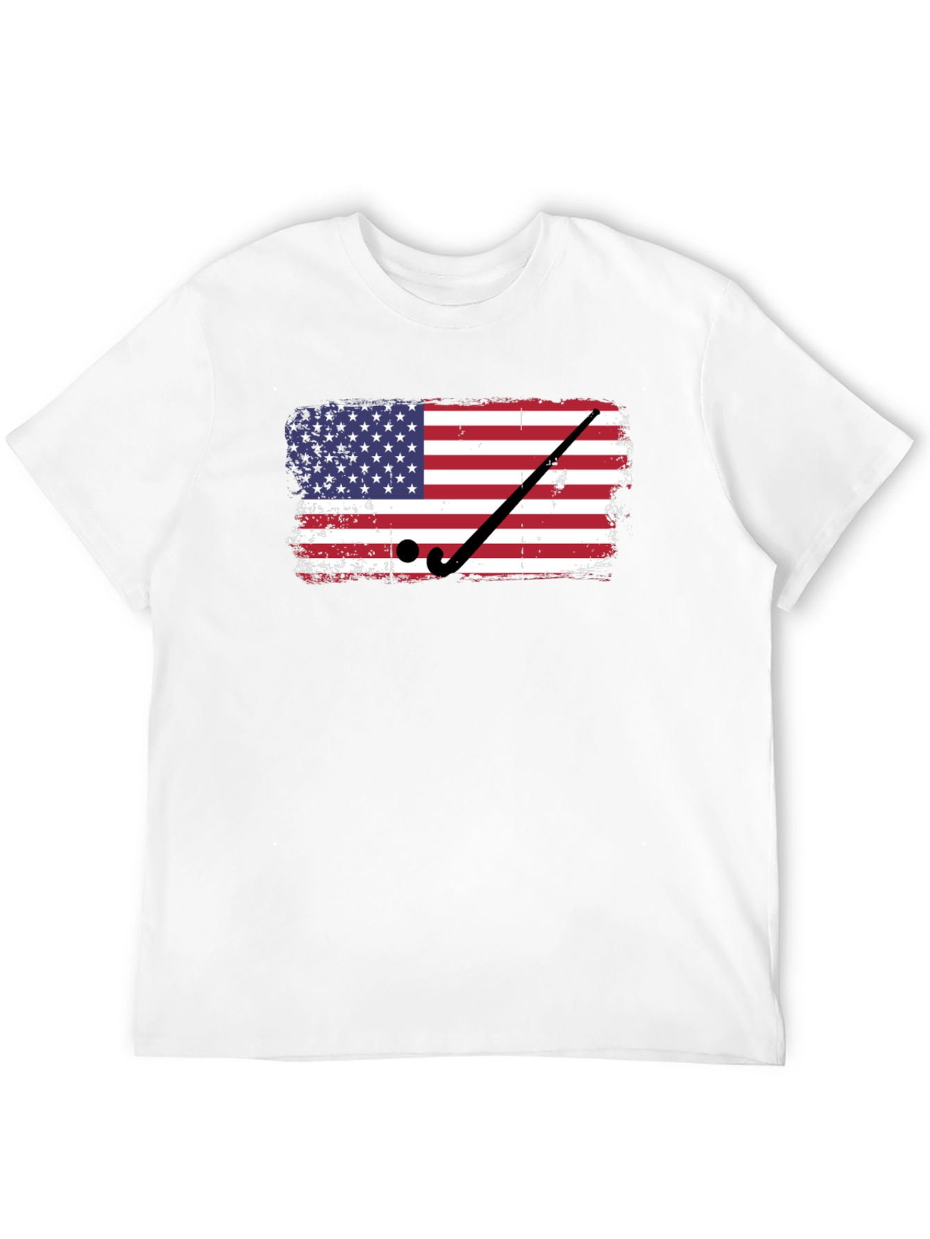 Camiseta Negra con Diseño de Bandera USA Hockey