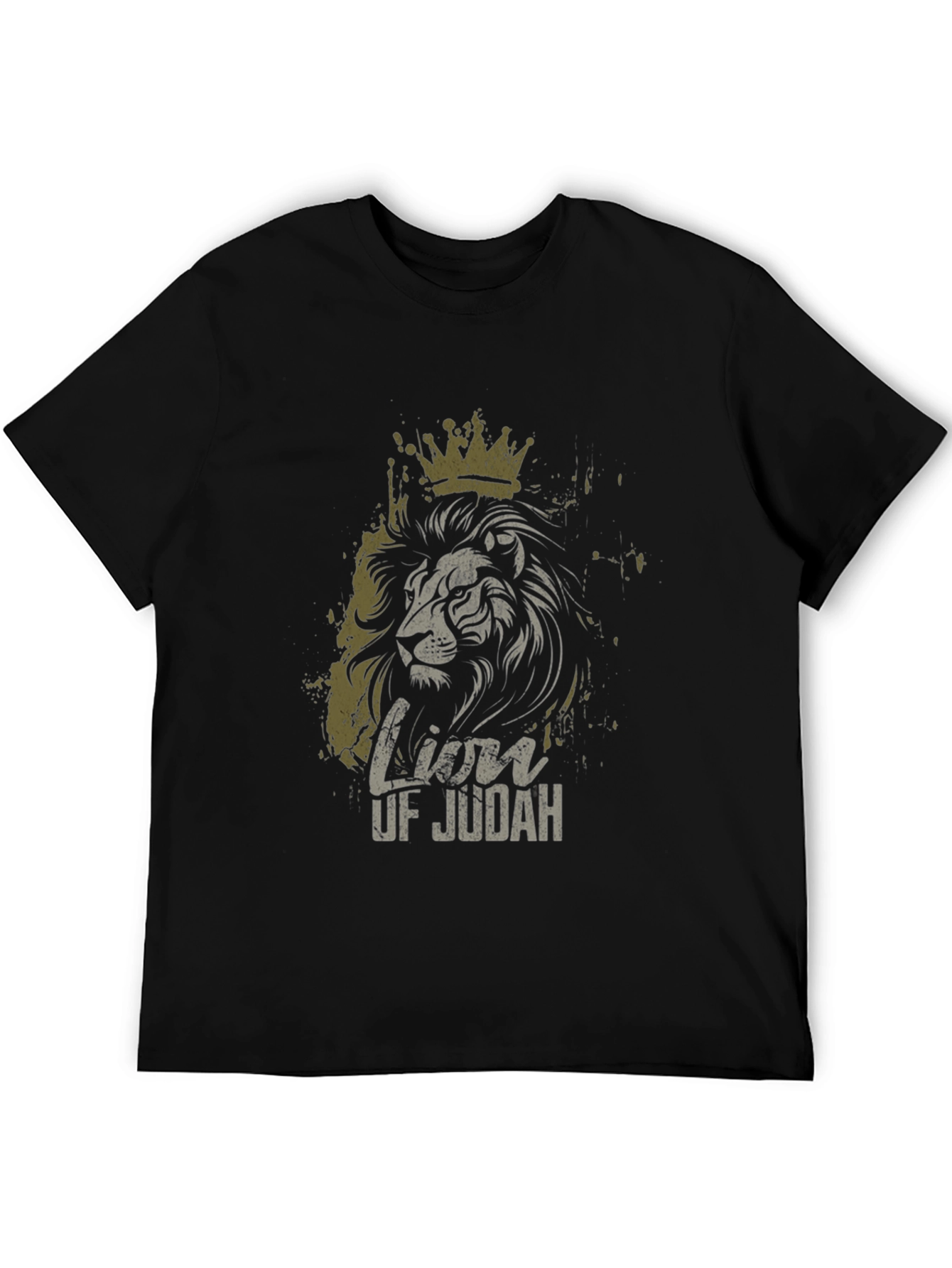 Camiseta Negra con Diseño de León de Judá