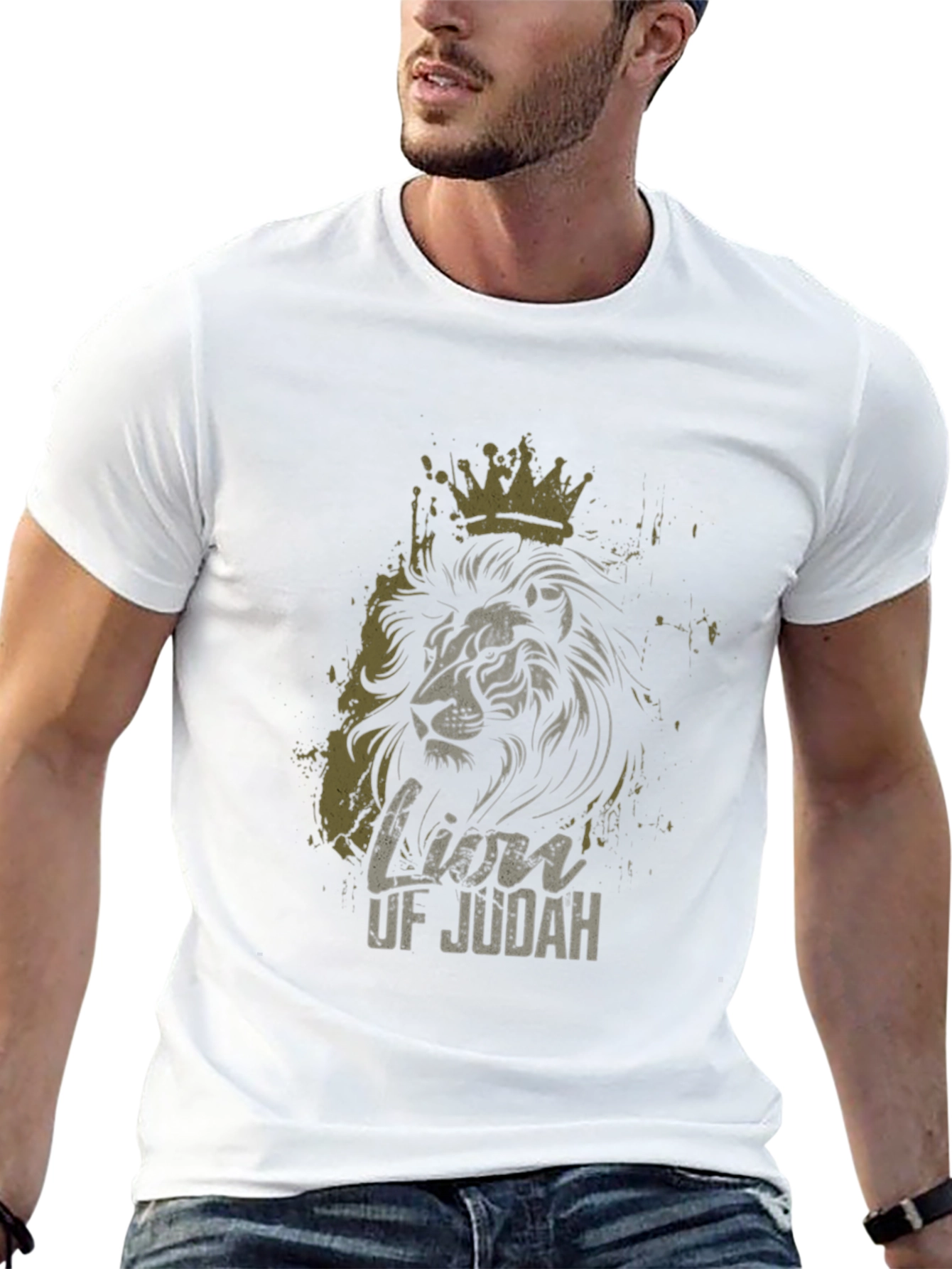 Camiseta Negra con Diseño de León de Judá