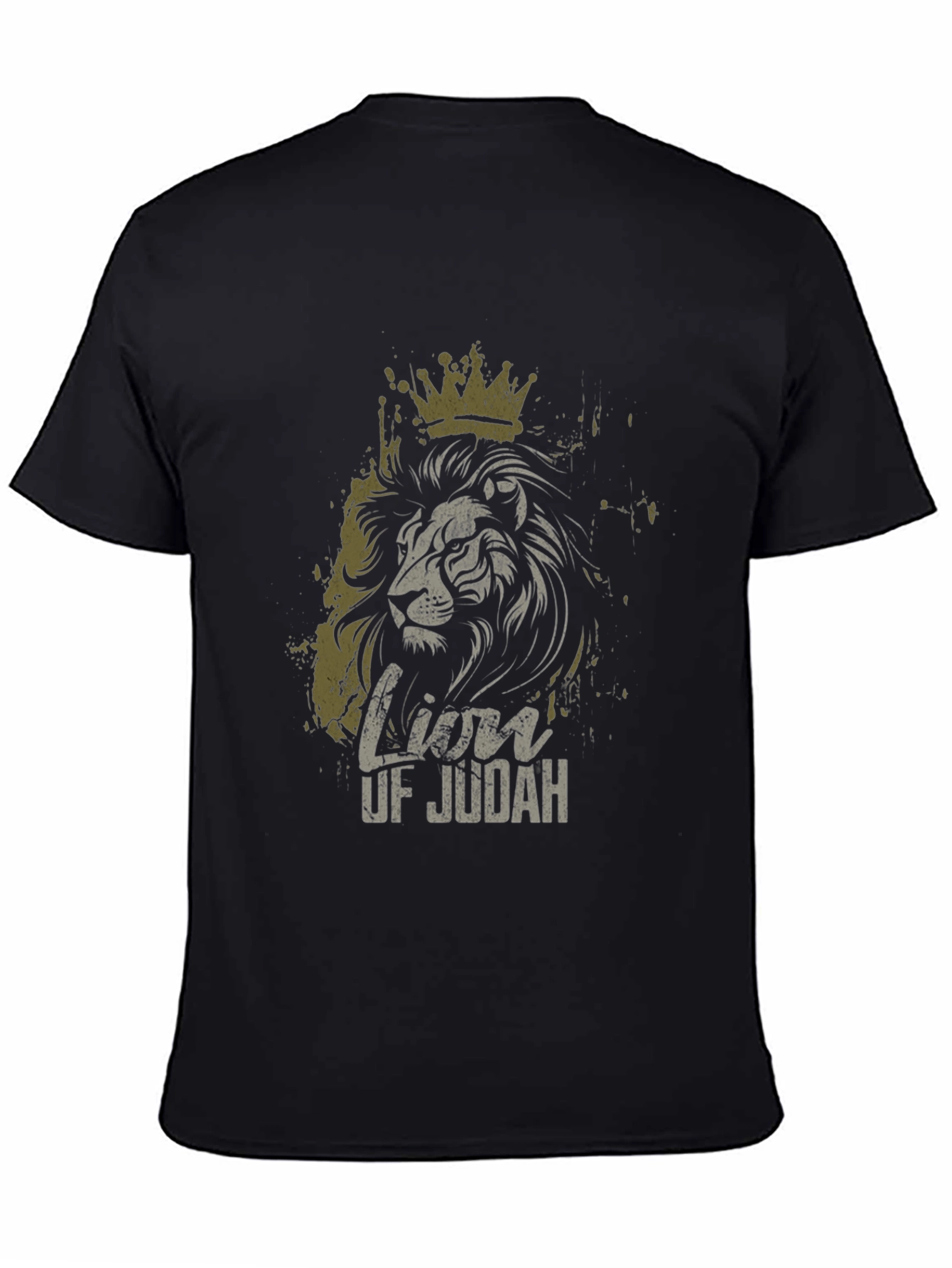 Camiseta Negra con Diseño de León de Judá