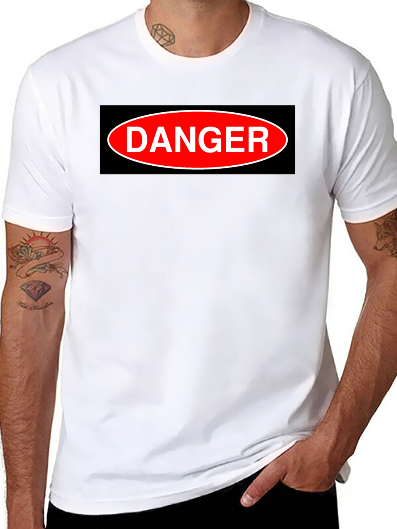 Camiseta Negra DANGER - Estilo Casual y Atrevido