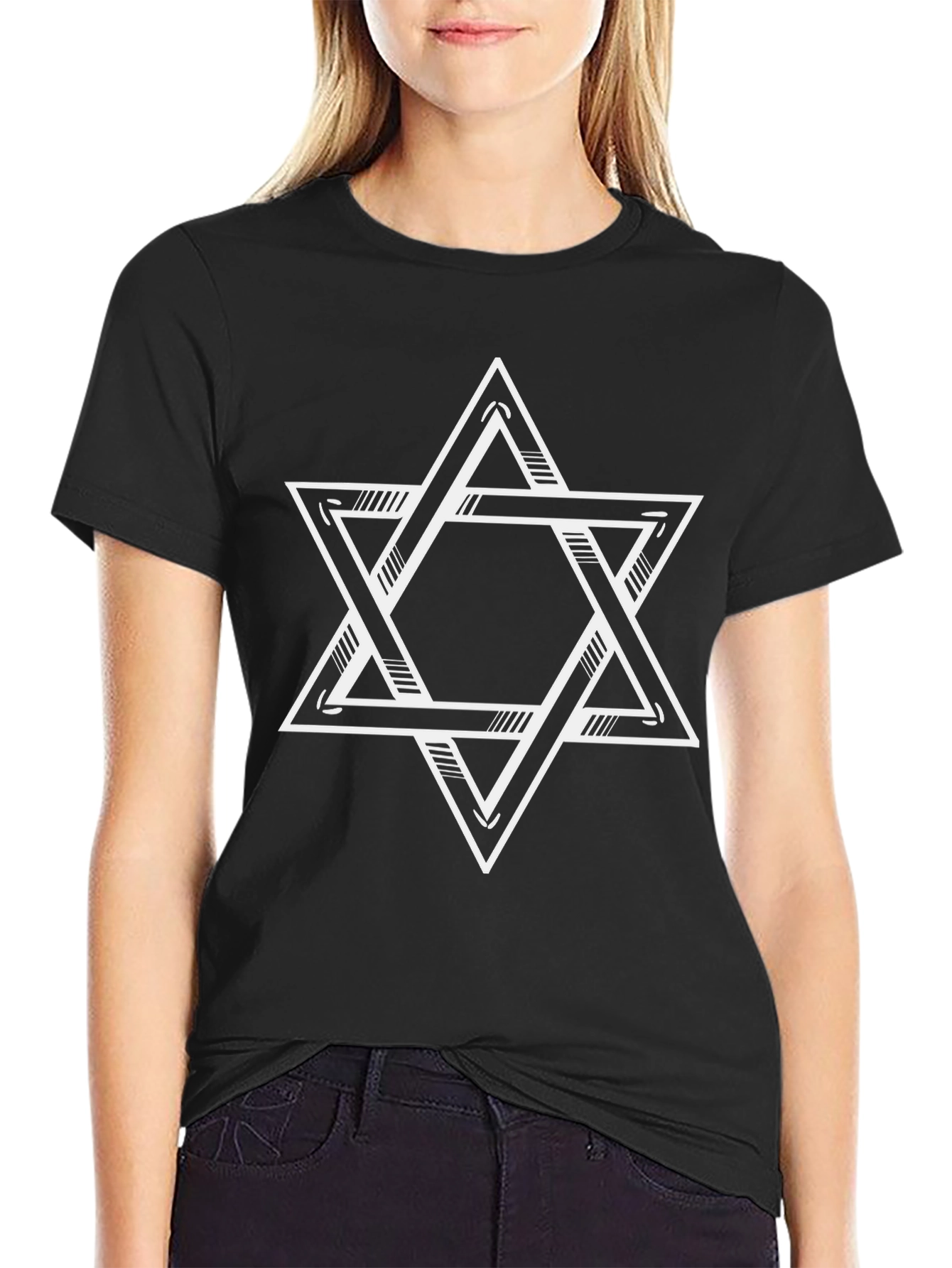 Camiseta Negra Estrella de David Unisex