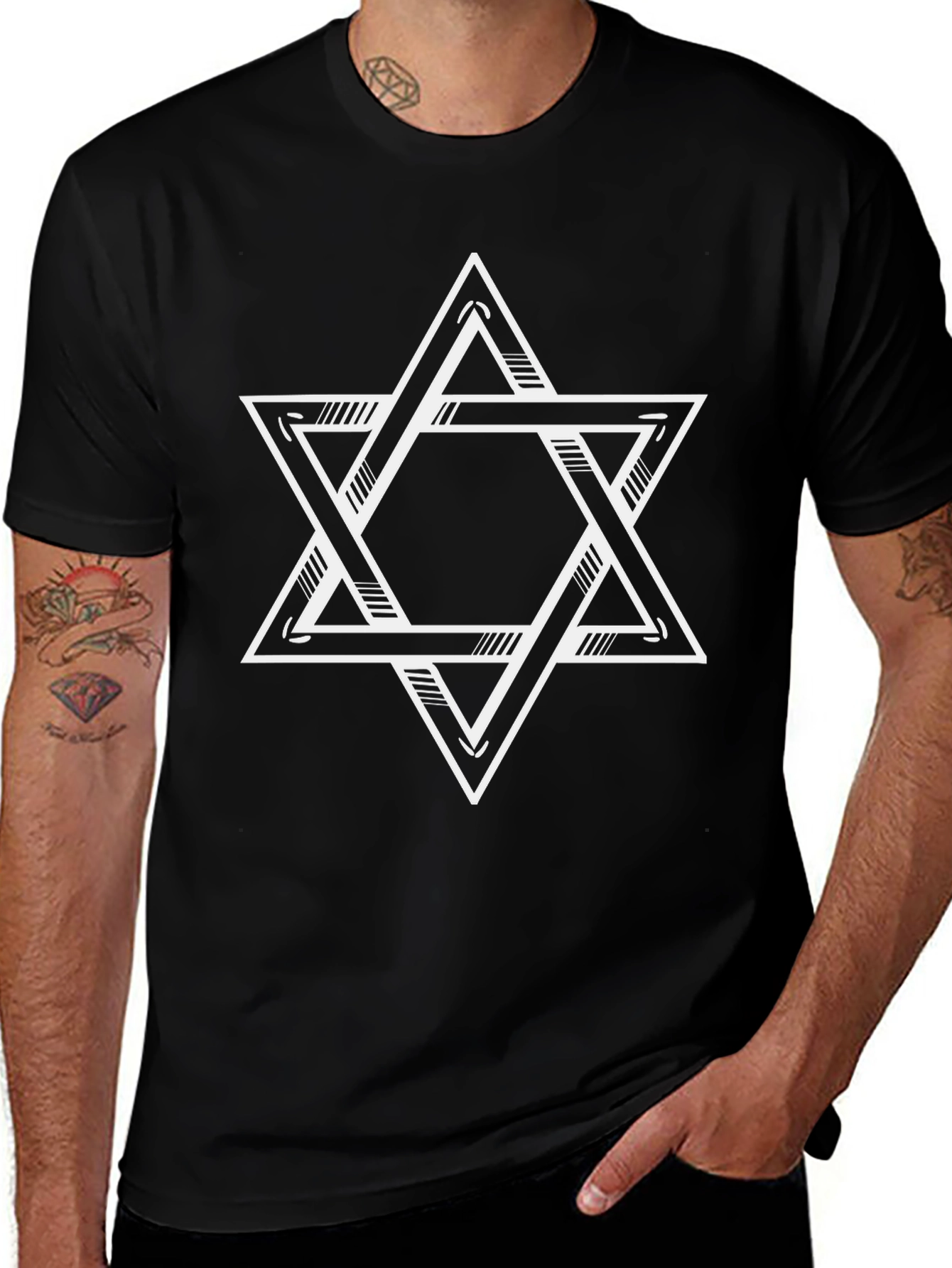 Camiseta Negra Estrella de David Unisex