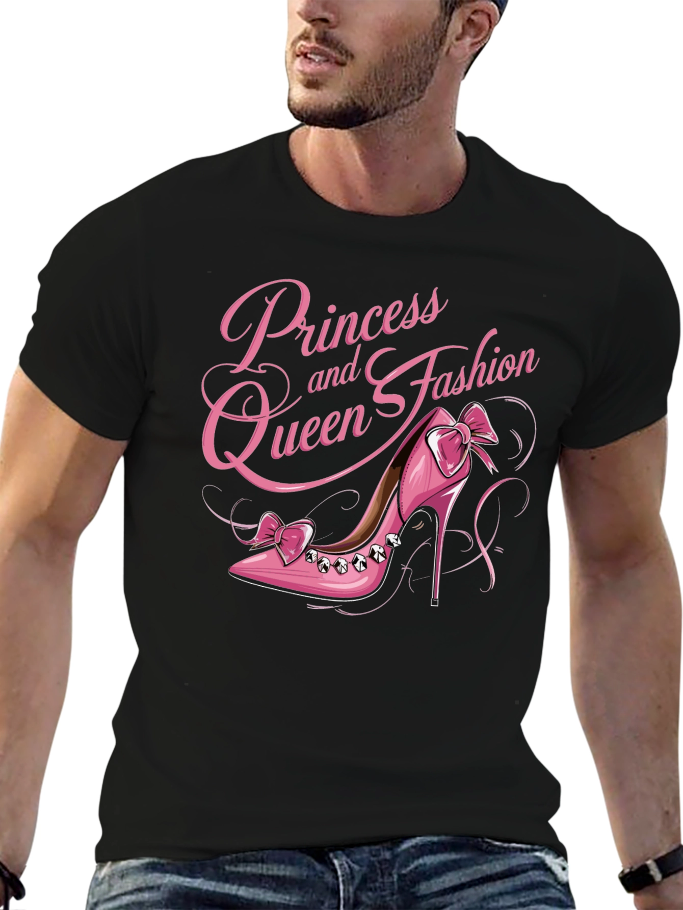 Camiseta Negra Princesa y Reina