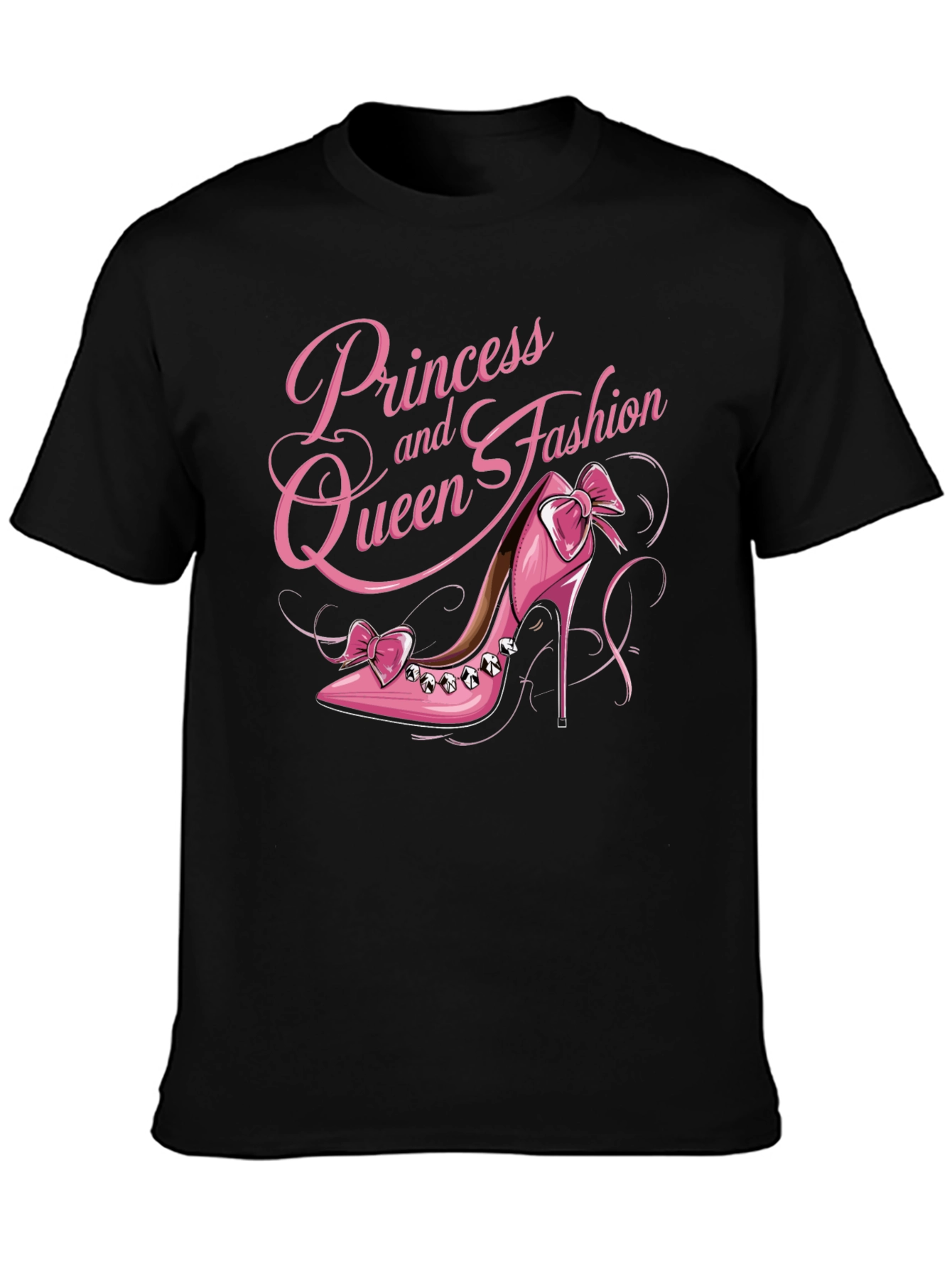 Camiseta Negra Princesa y Reina