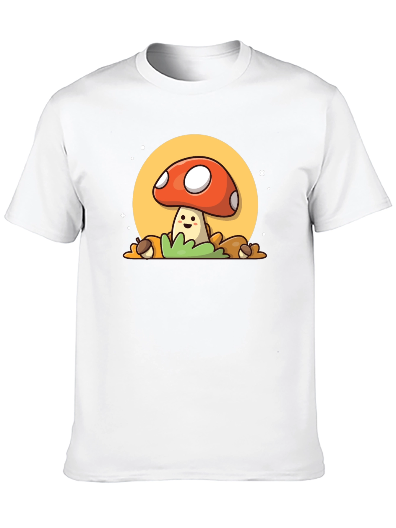 Camiseta Negra con Diseño de Hongo Adorable