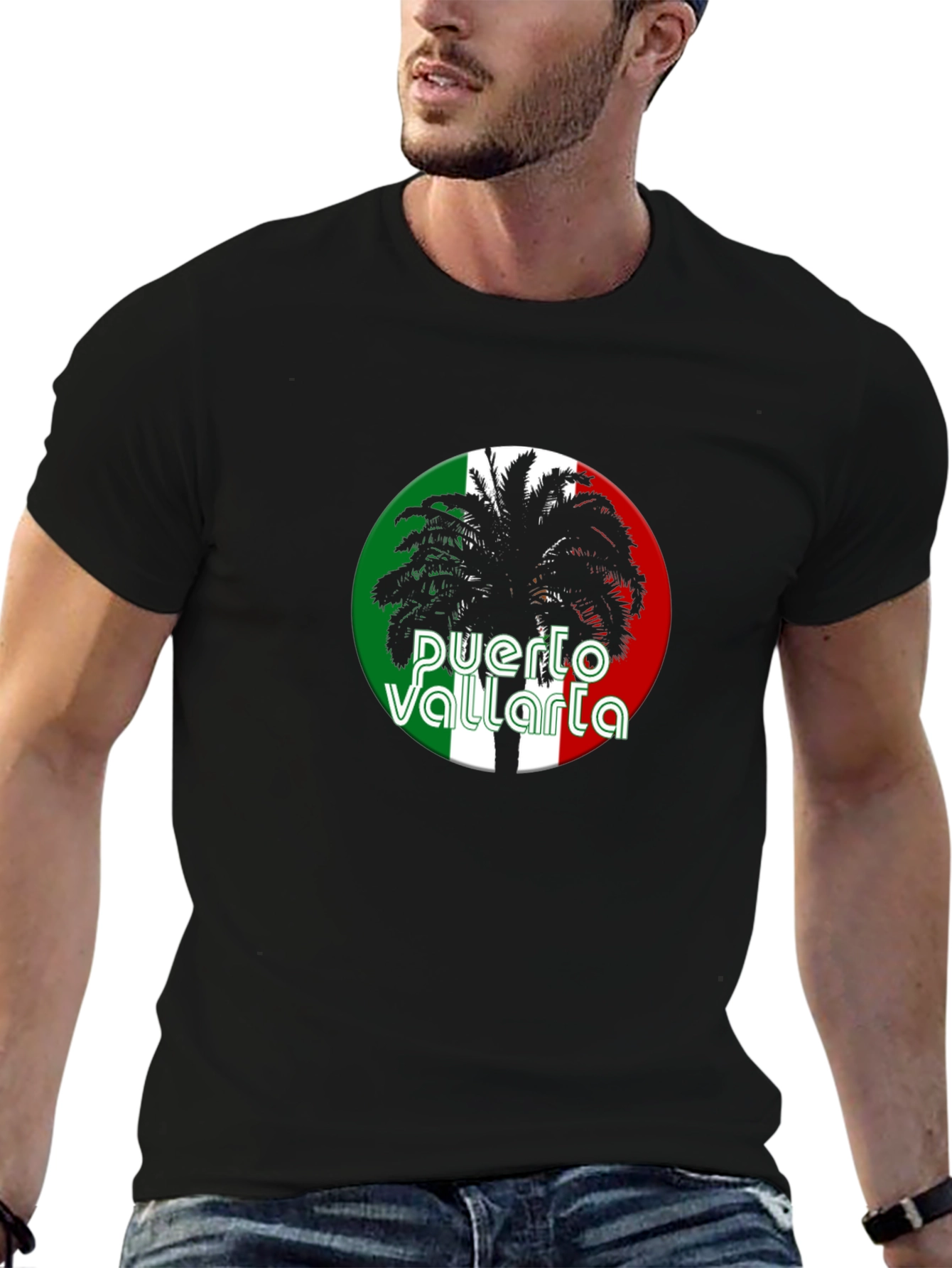 Camiseta Negra Puerto Vallarta Palma