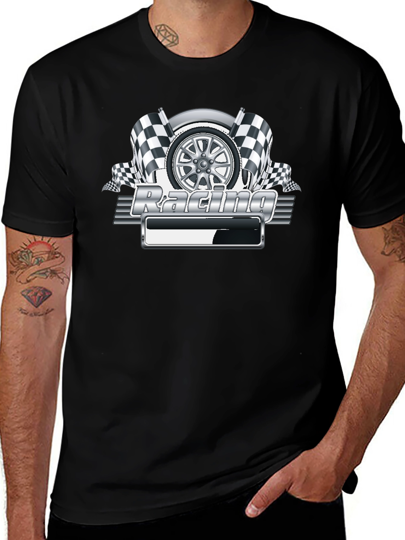 Camiseta Negra Racing Gráfico