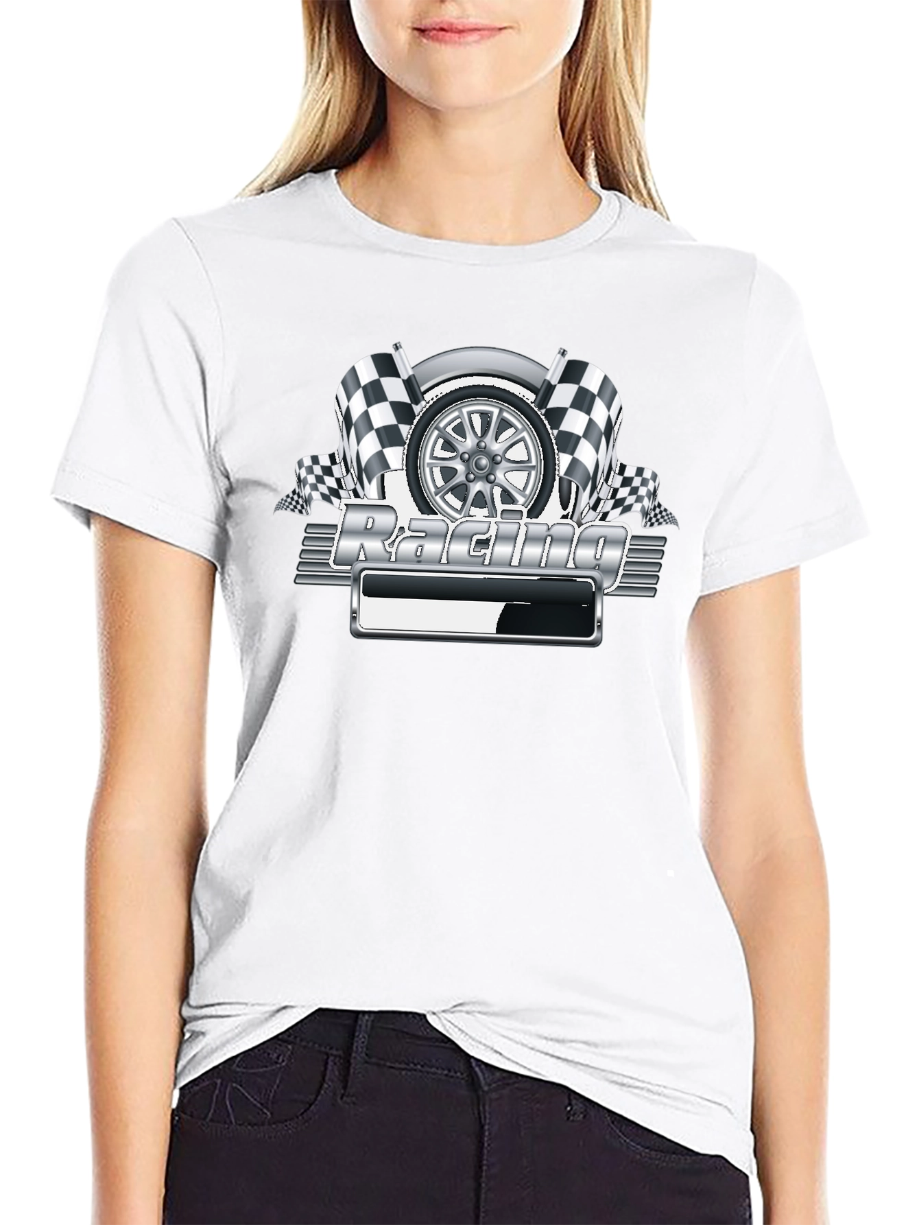 Camiseta Negra Racing Gráfico