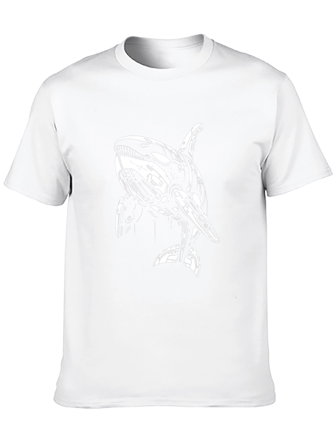 Camiseta Negra con Diseño de Orca Robótica