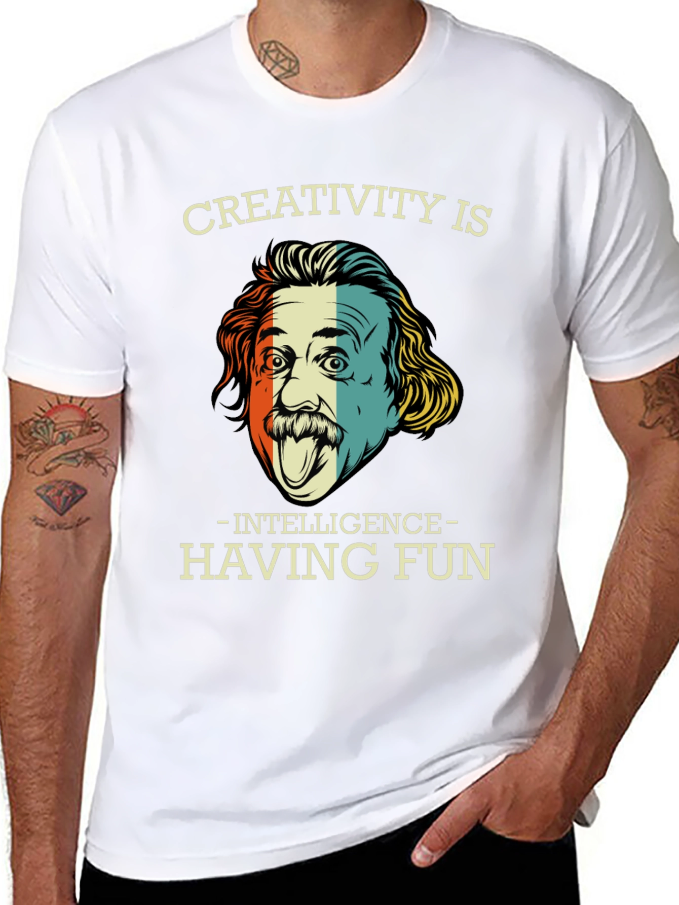 Camiseta Negra Einstein Creatividad e Inteligencia