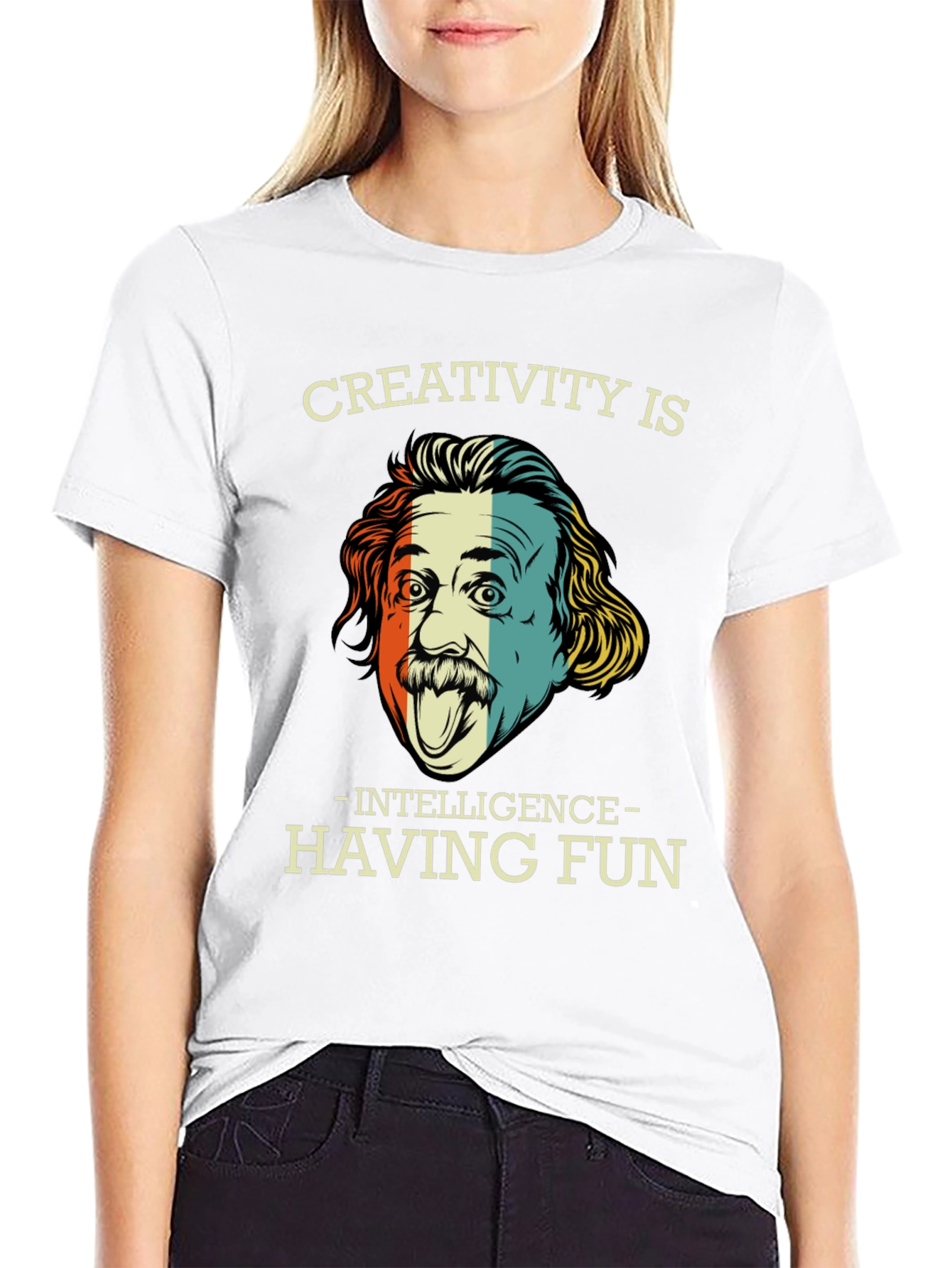 Camiseta Negra Einstein Creatividad e Inteligencia