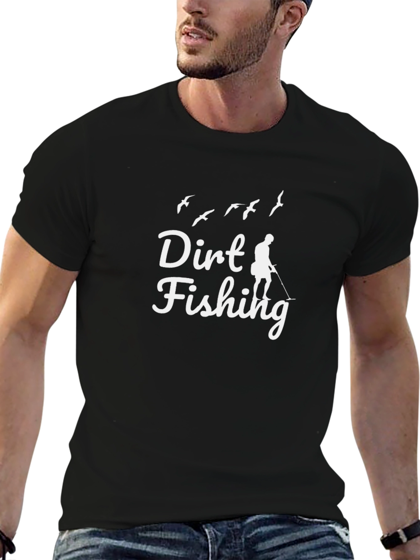 Camiseta Negra Dirt Fishing para Amantes de la Aventura
