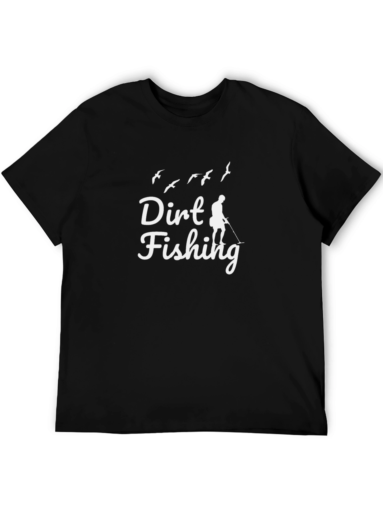 Camiseta Negra Dirt Fishing para Amantes de la Aventura