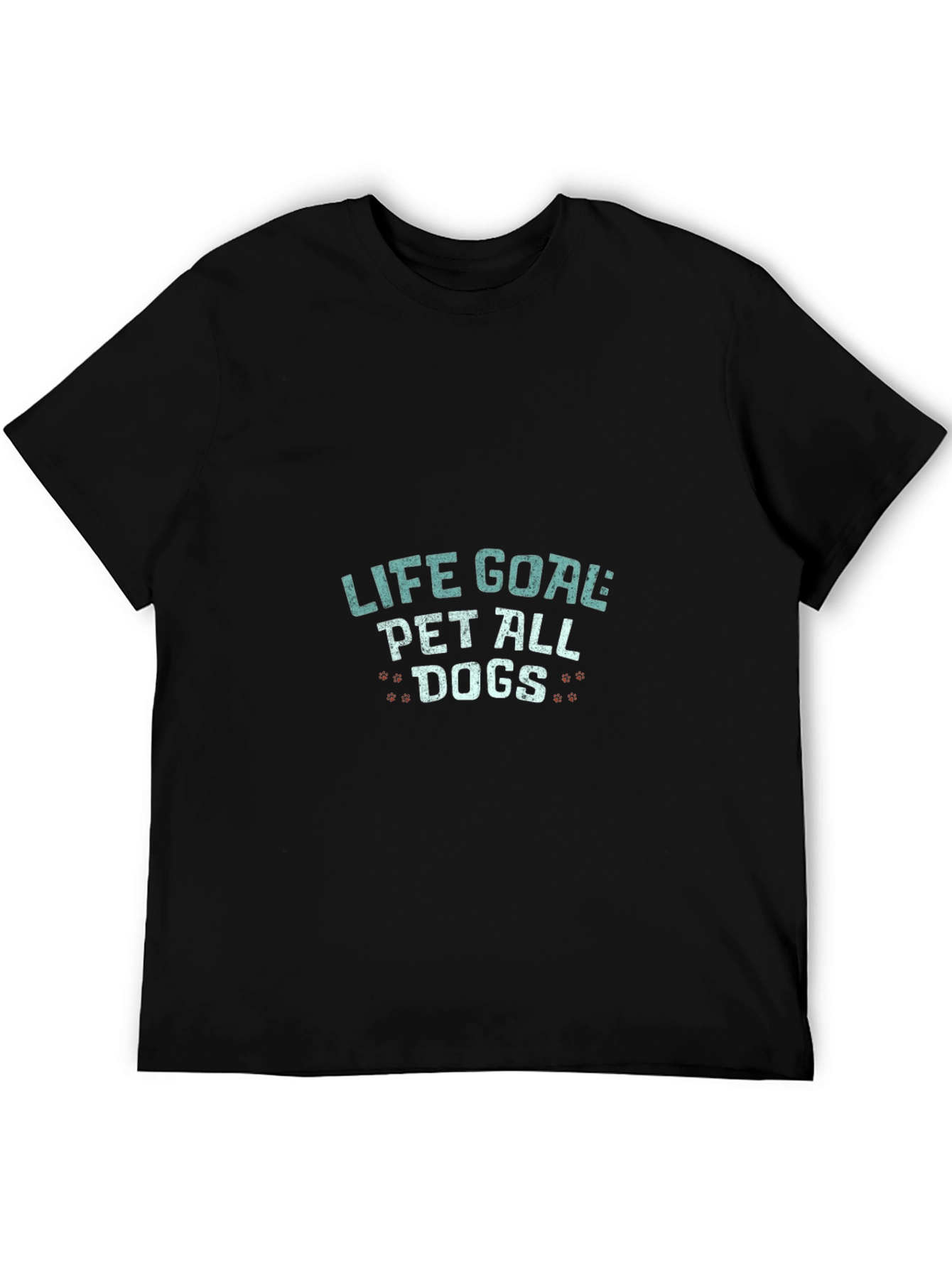 Camiseta Negra Life Goal Pet All Dogs