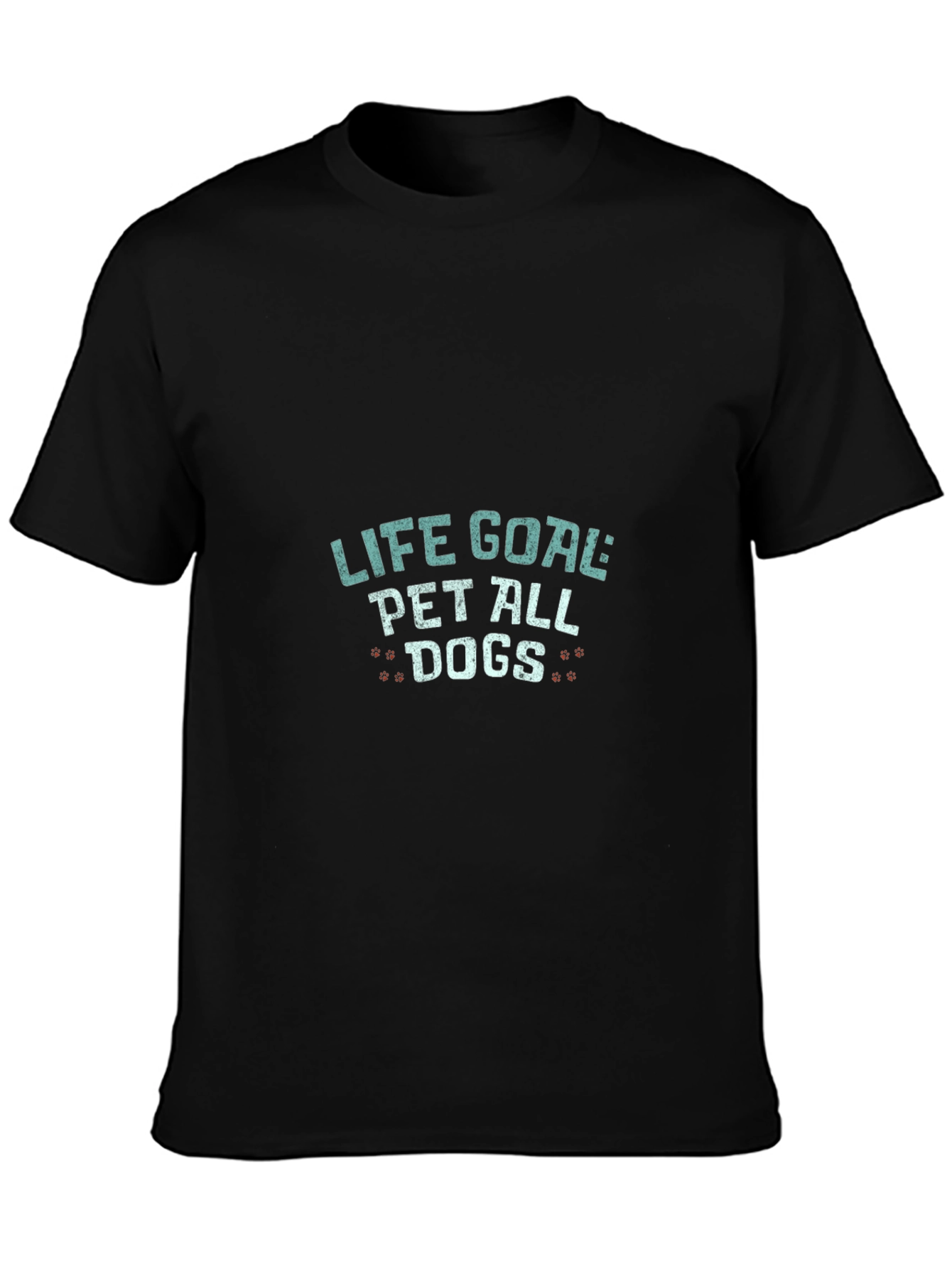Camiseta Negra Life Goal Pet All Dogs