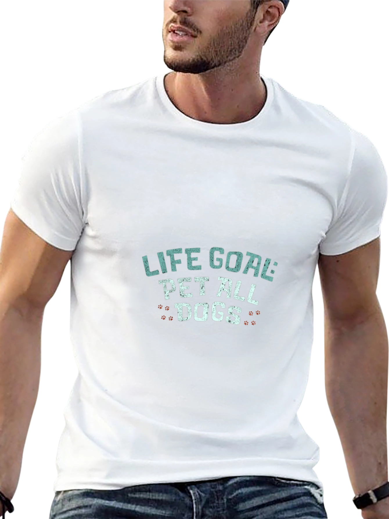 Camiseta Negra Life Goal Pet All Dogs