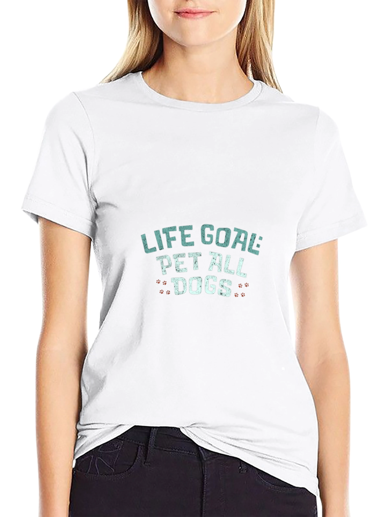 Camiseta Negra Life Goal Pet All Dogs
